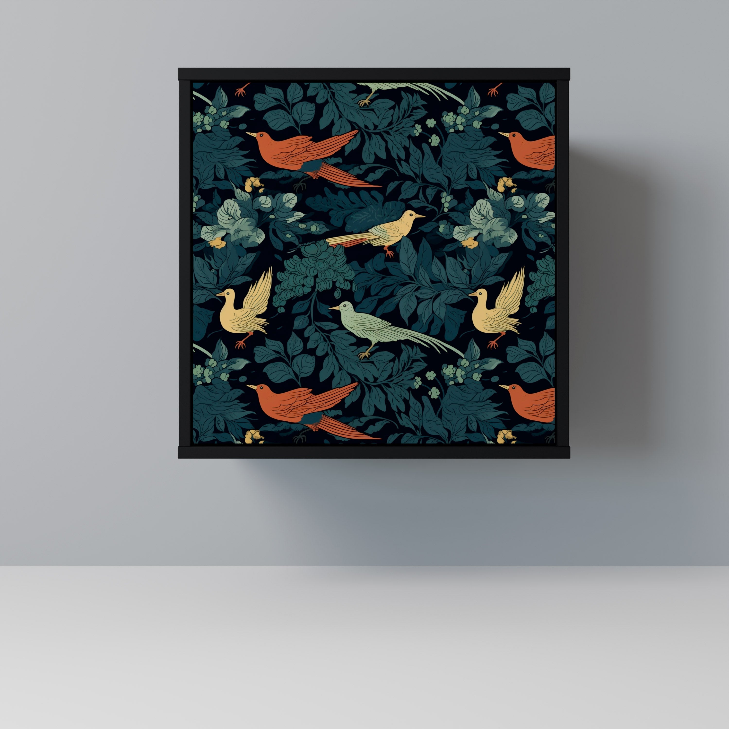 FOWL ORNAMENT Aparador de 1 Porta em Acabamento Preto