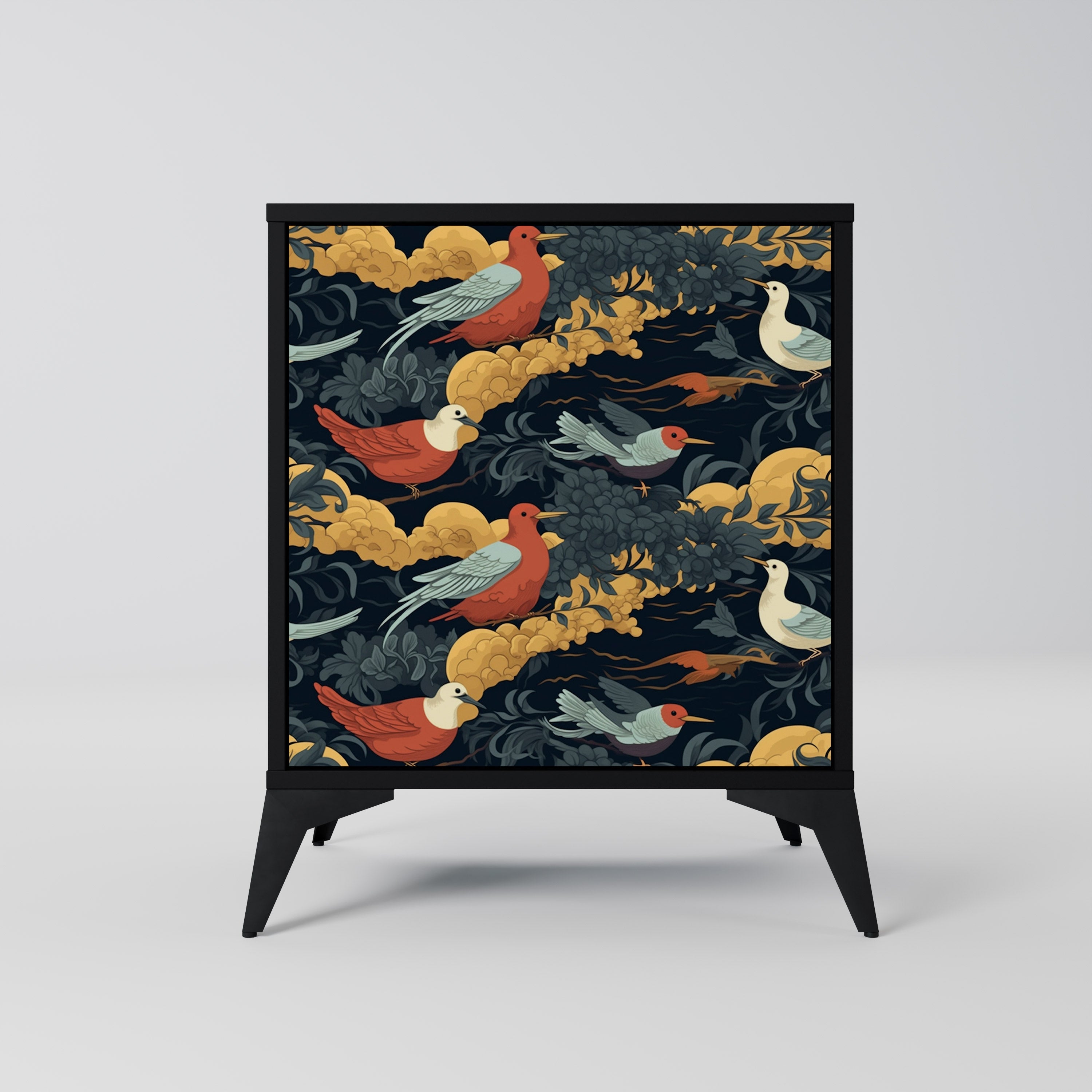 FOWLY DAZE Aparador de 1 Porta em Acabamento Preto