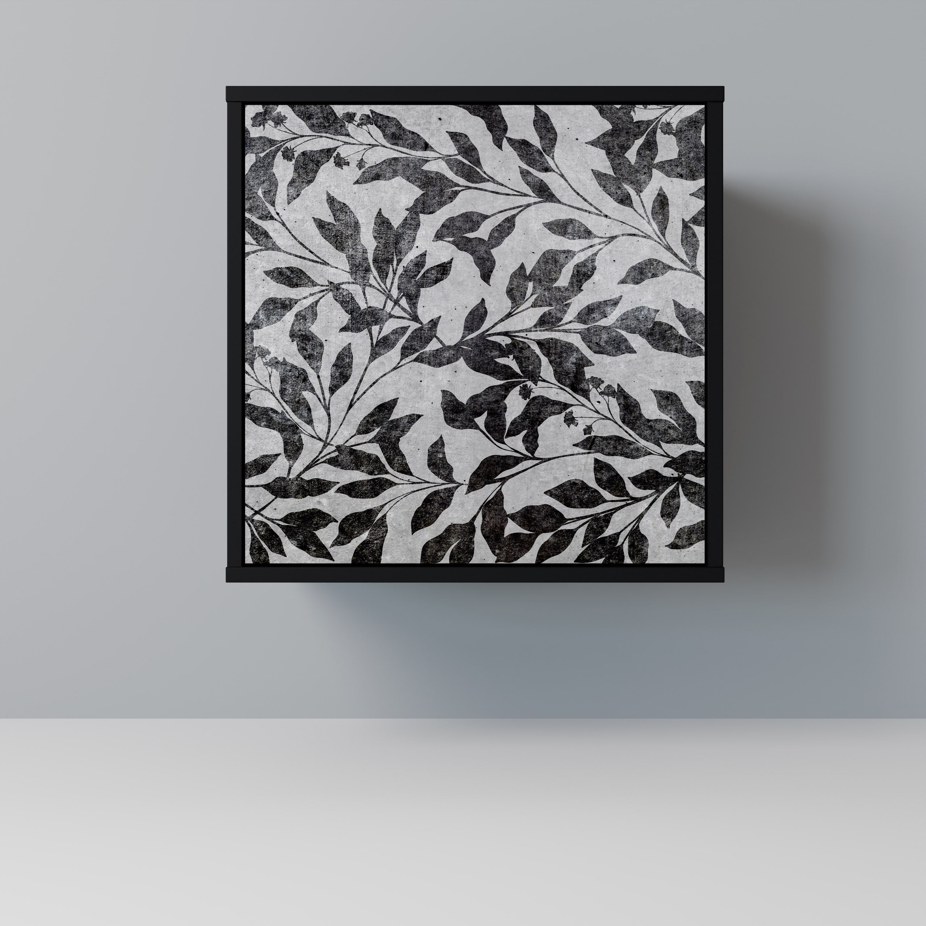 CHARCOAL SPROUT Aparador de 1 Porta em Acabamento Preto