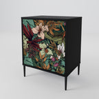 BOTANICAL EMERGENCE 1-Door Sideboard in Black Finish