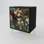 BOTANICAL EMERGENCE 1-Door Sideboard in Black Finish