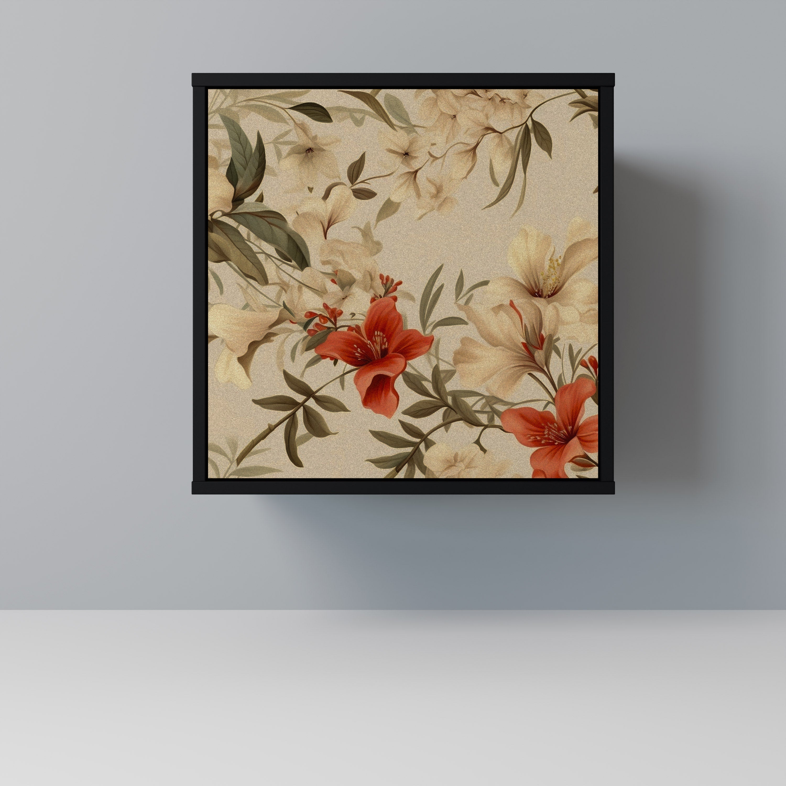 BLOOMING HARMONY Aparador de 1 Porta em Acabamento Preto