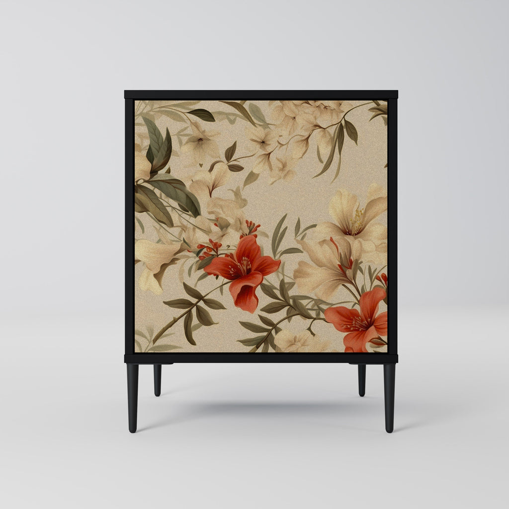 BLOOMING HARMONY Aparador de 1 Porta em Acabamento Preto