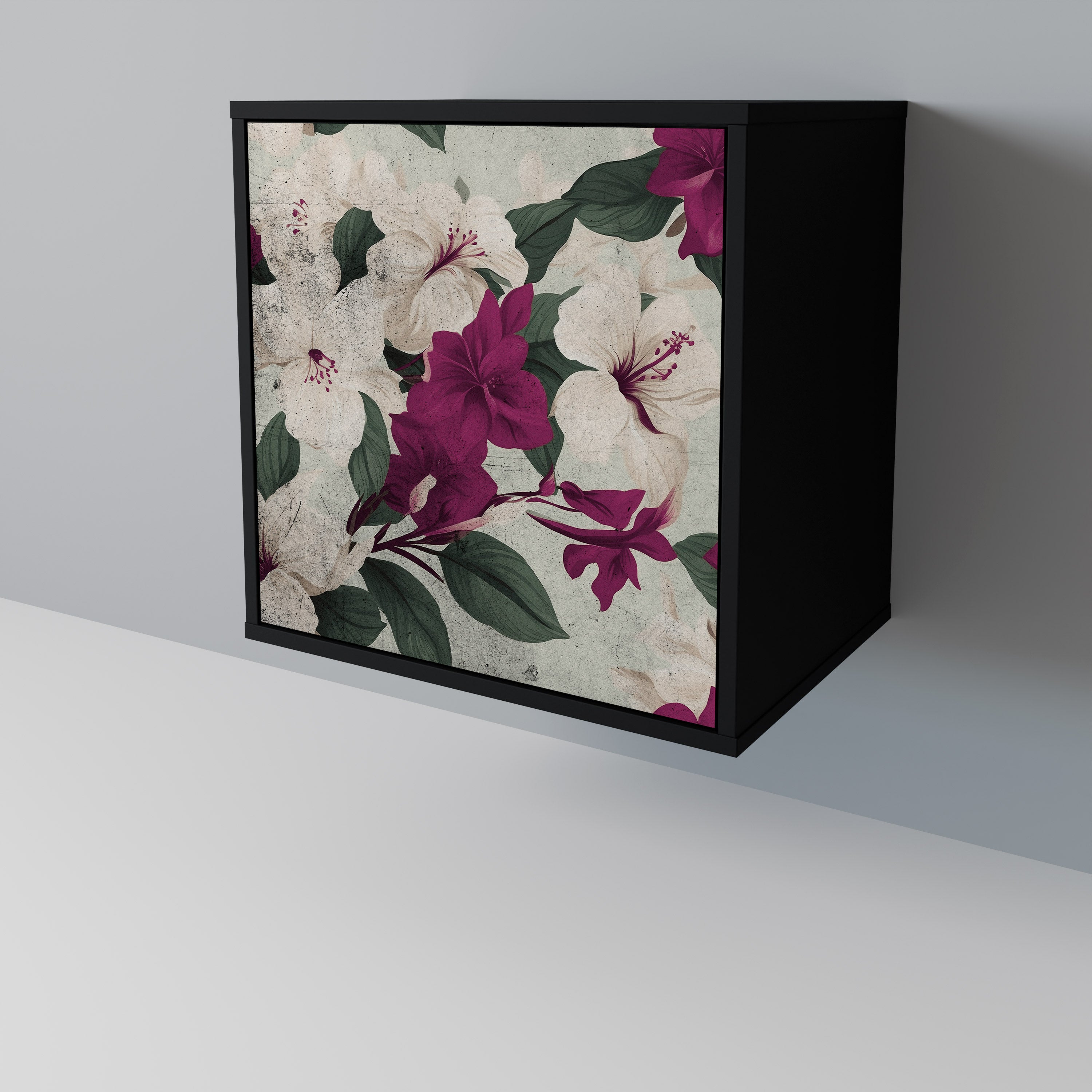 FLOWERET DREAM 1-Door Sideboard in Black Finish