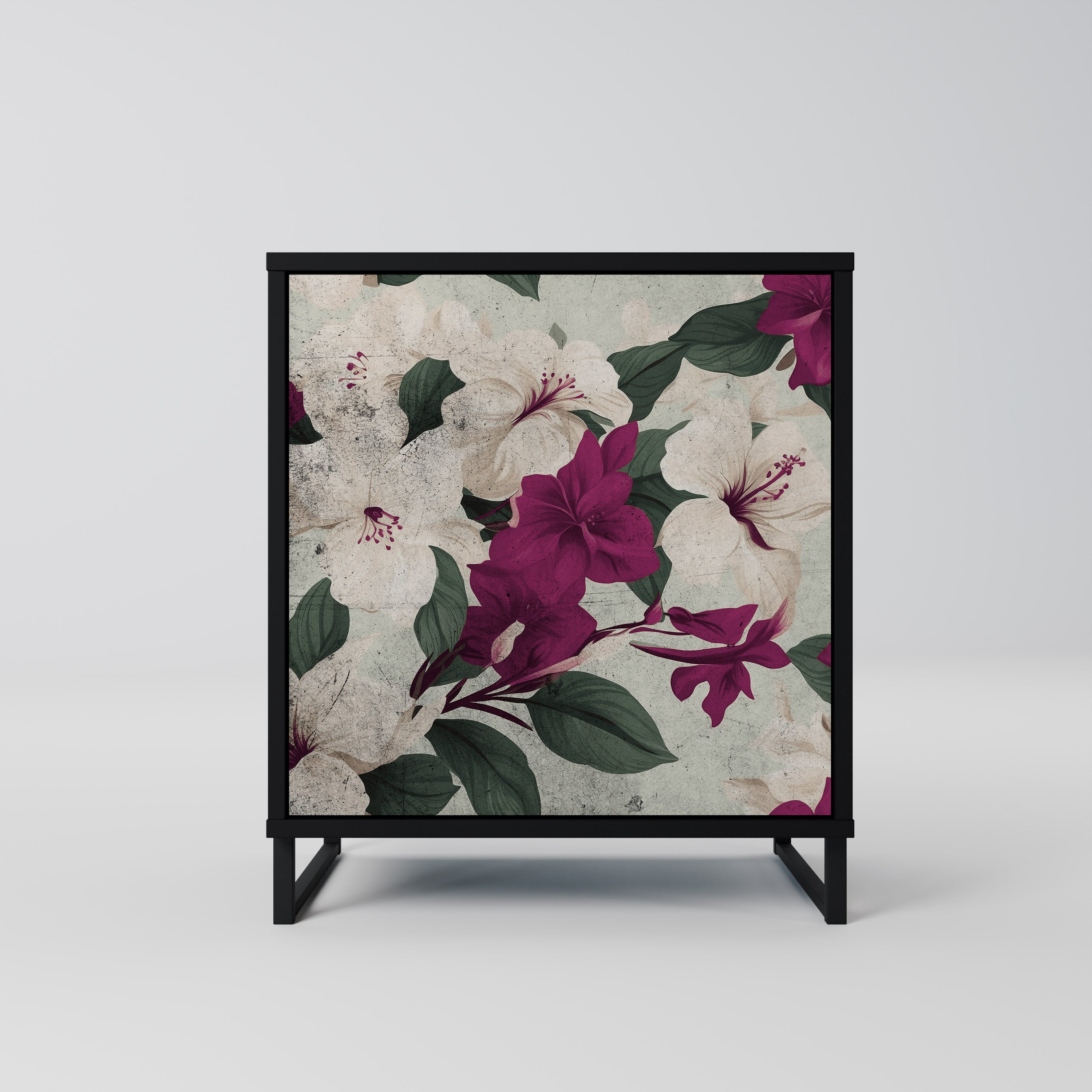 FLOWERET DREAM Aparador de 1 Porta em Acabamento Preto