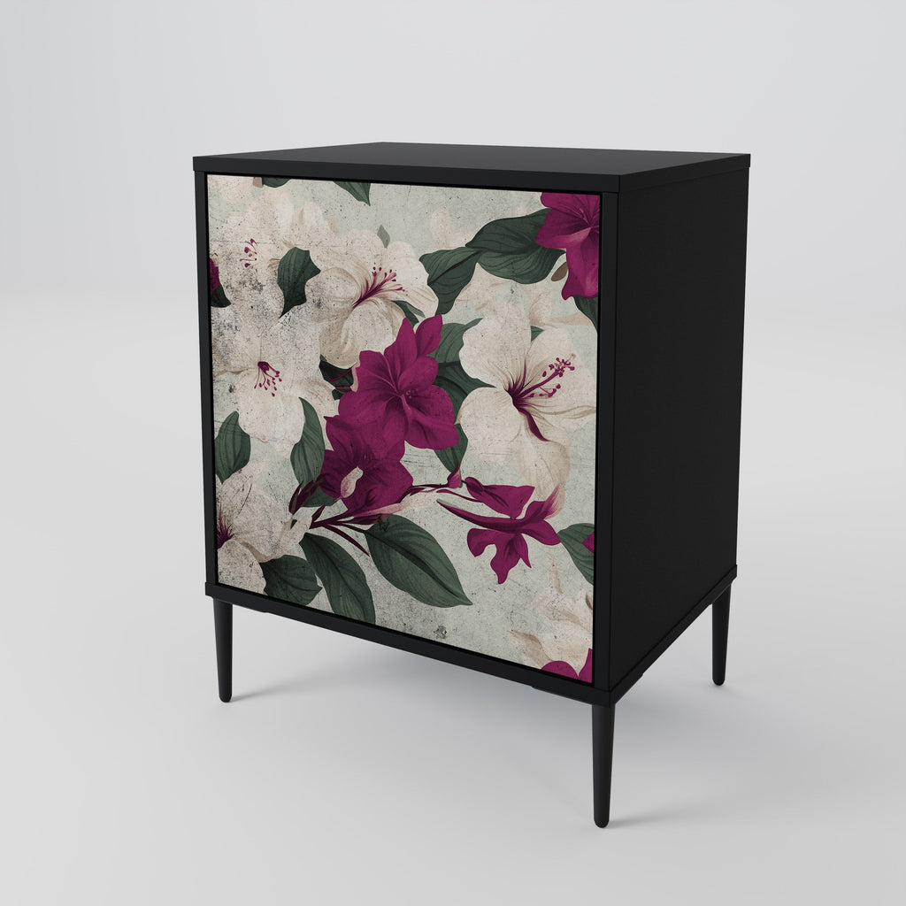 FLOWERET DREAM 1-Door Sideboard in Black Finish