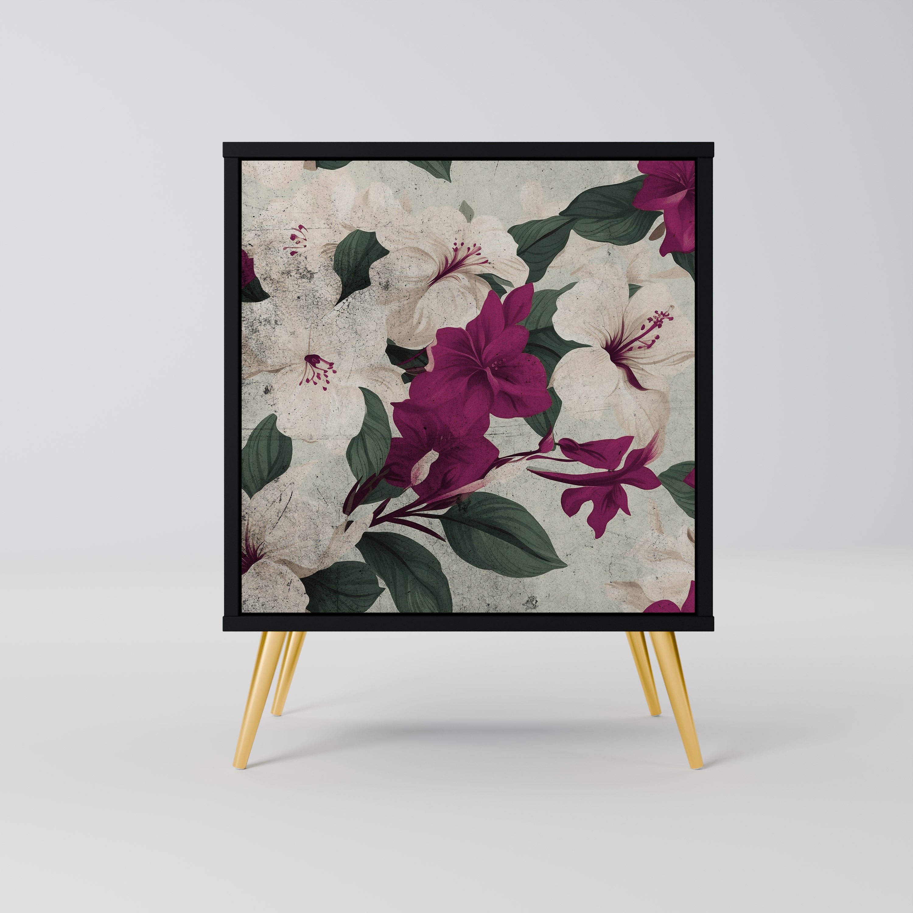 FLOWERET DREAM Aparador de 1 Porta em Acabamento Preto