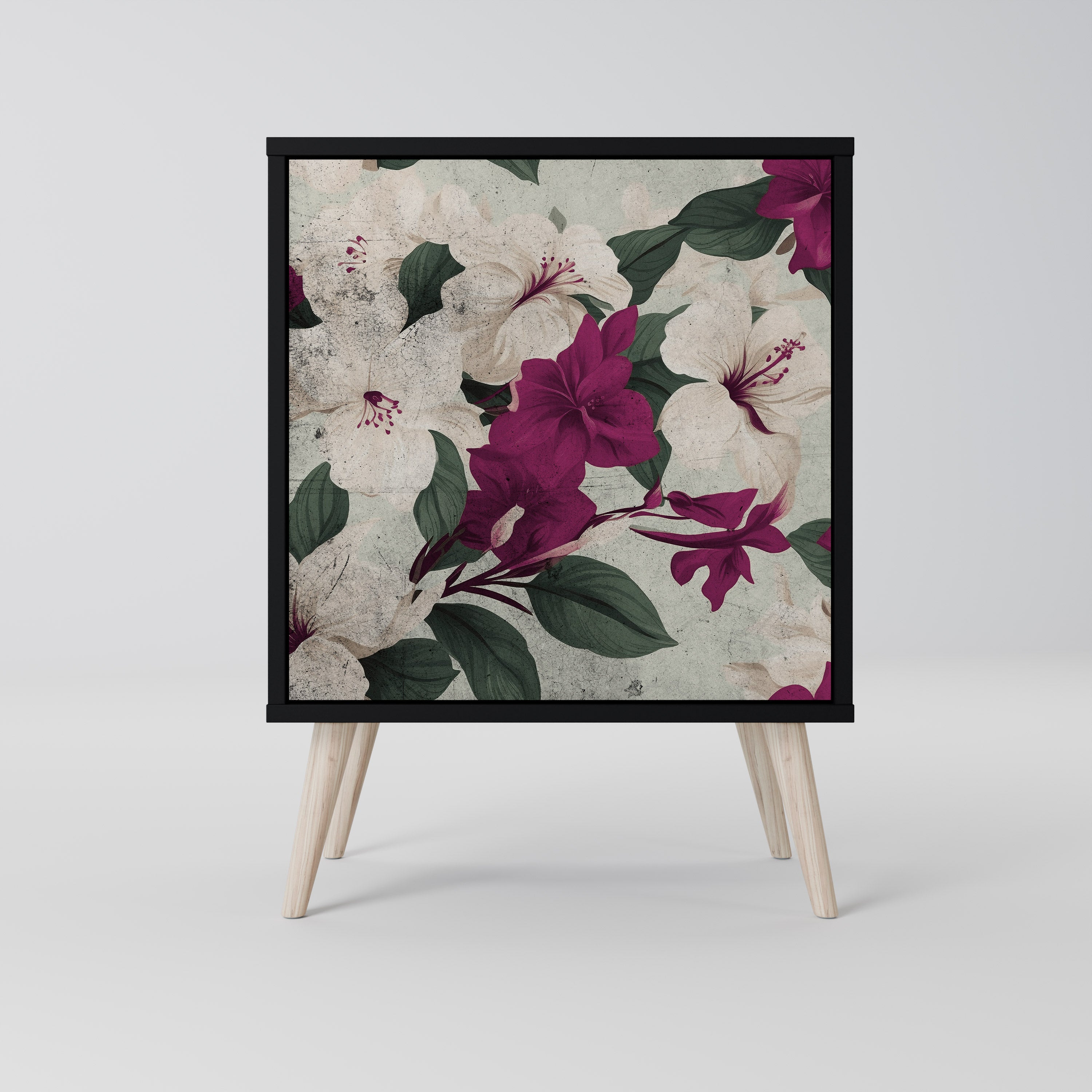 FLOWERET DREAM Aparador de 1 Porta em Acabamento Preto