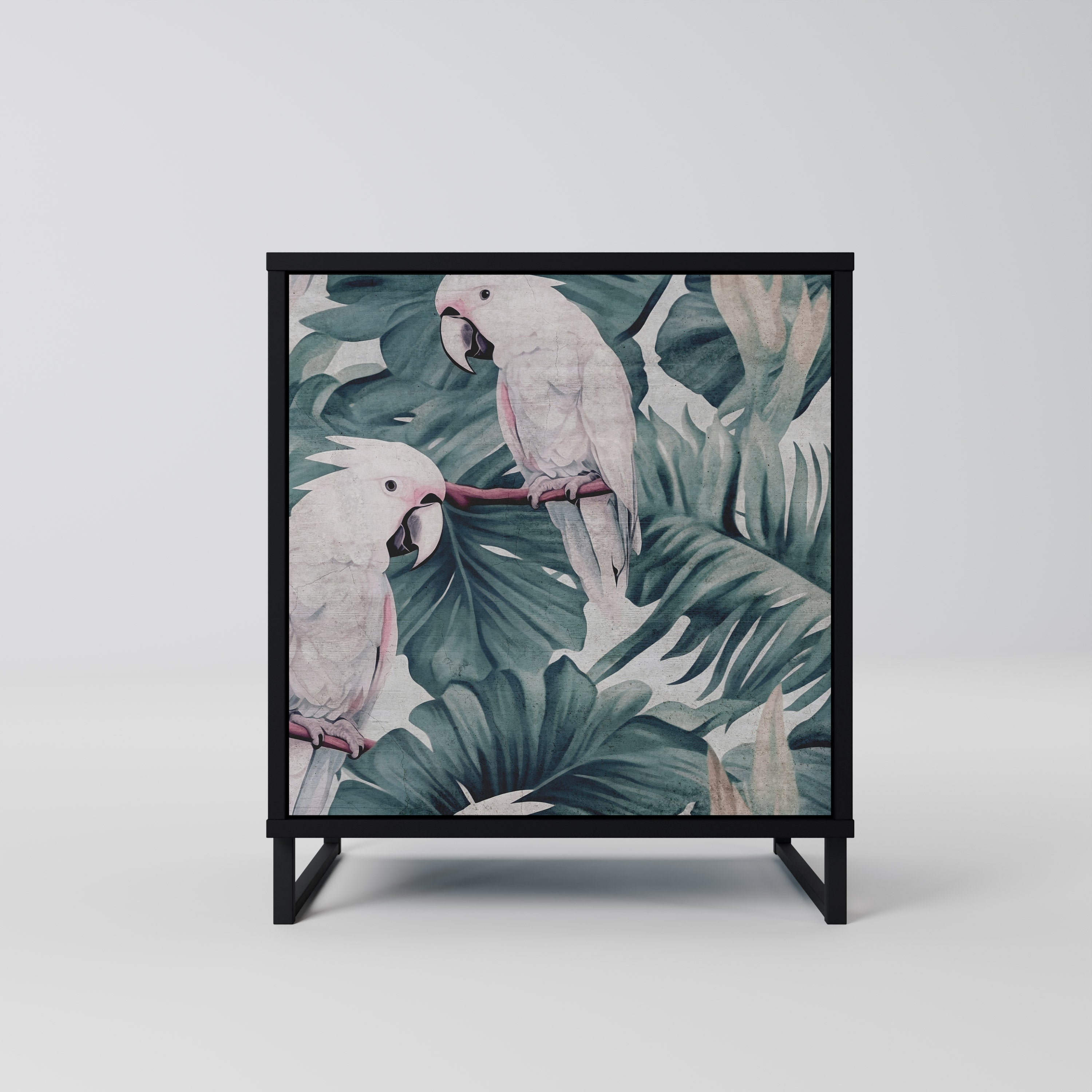 POPINJAY LOOK Aparador de 1 Porta em Acabamento Preto