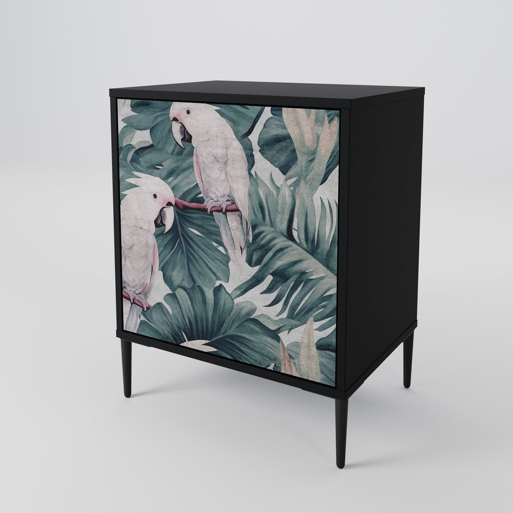 POPINJAY LOOK Aparador de 1 Porta em Acabamento Preto