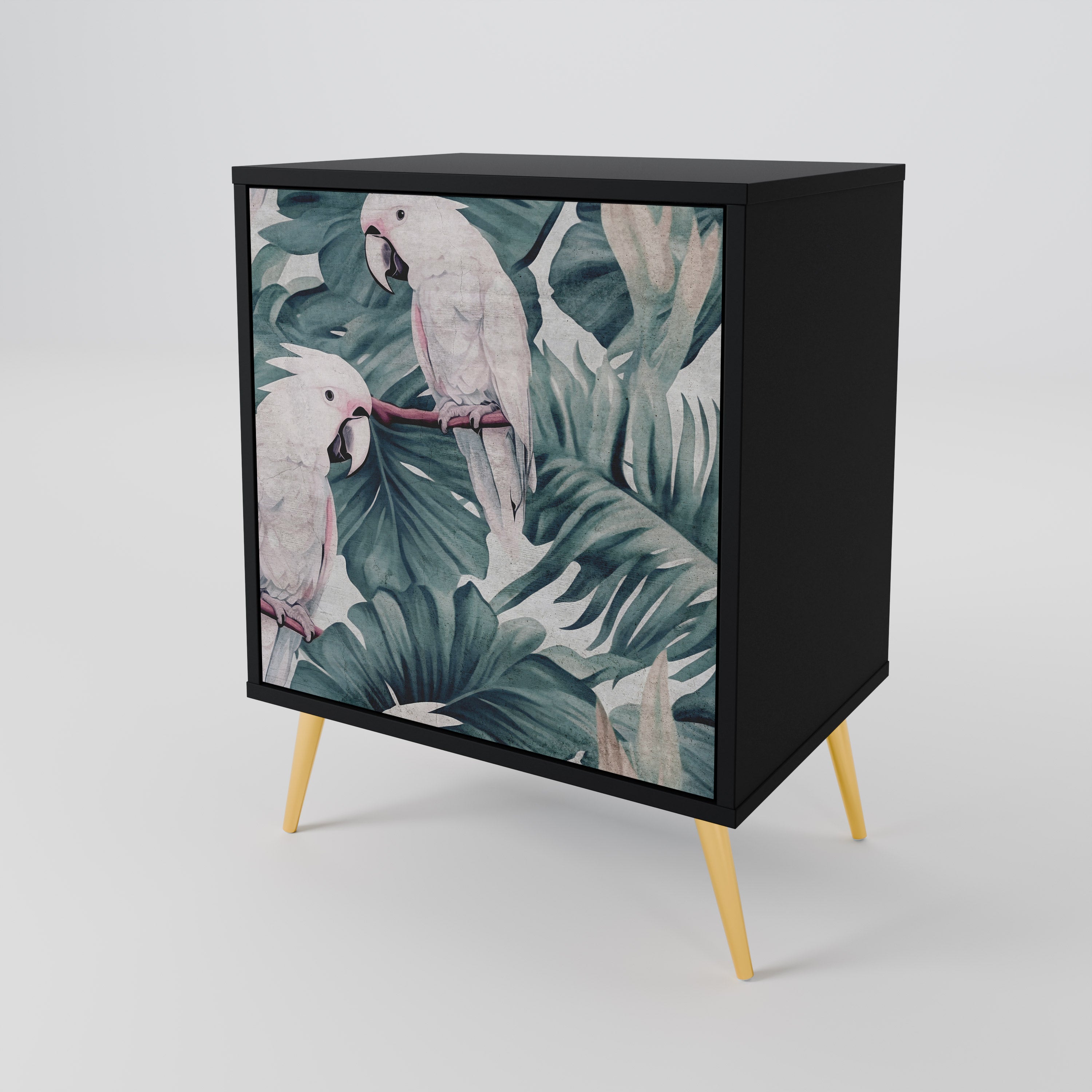 POPINJAY LOOK Aparador de 1 Porta em Acabamento Preto