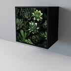 SUCCULENT JUNGLE 1-Door Sideboard in Black Finish