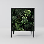 SUCCULENT JUNGLE 1-Door Sideboard in Black Finish
