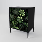 SUCCULENT JUNGLE 1-Door Sideboard in Black Finish
