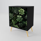 SUCCULENT JUNGLE 1-Door Sideboard in Black Finish