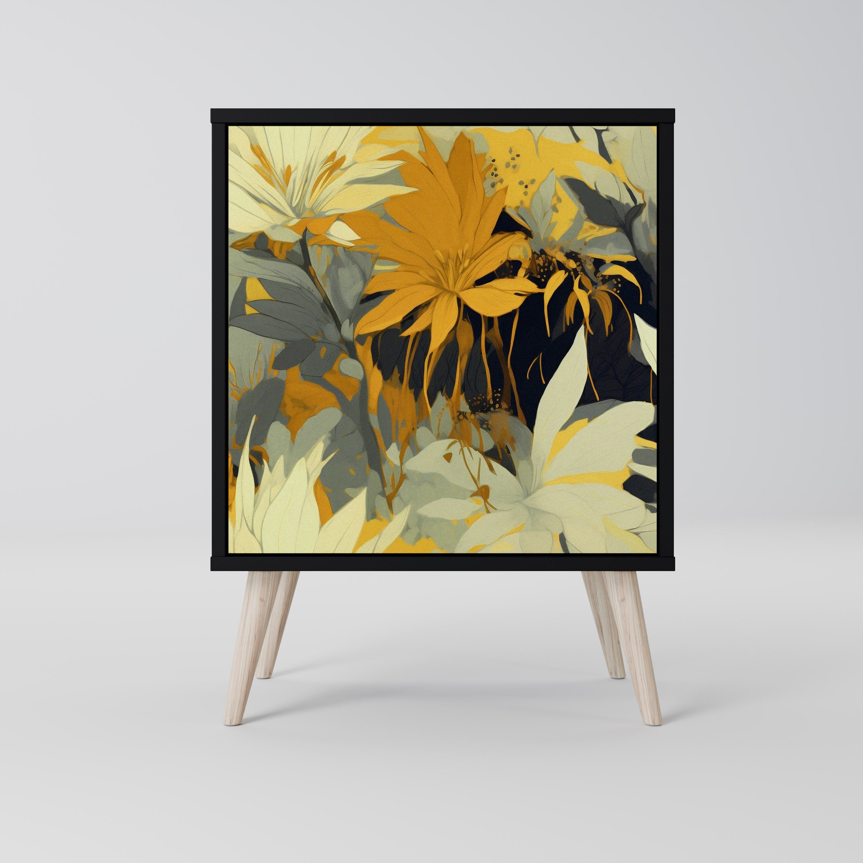 SUNKISSED LILY Aparador de 1 Porta em Acabamento Preto