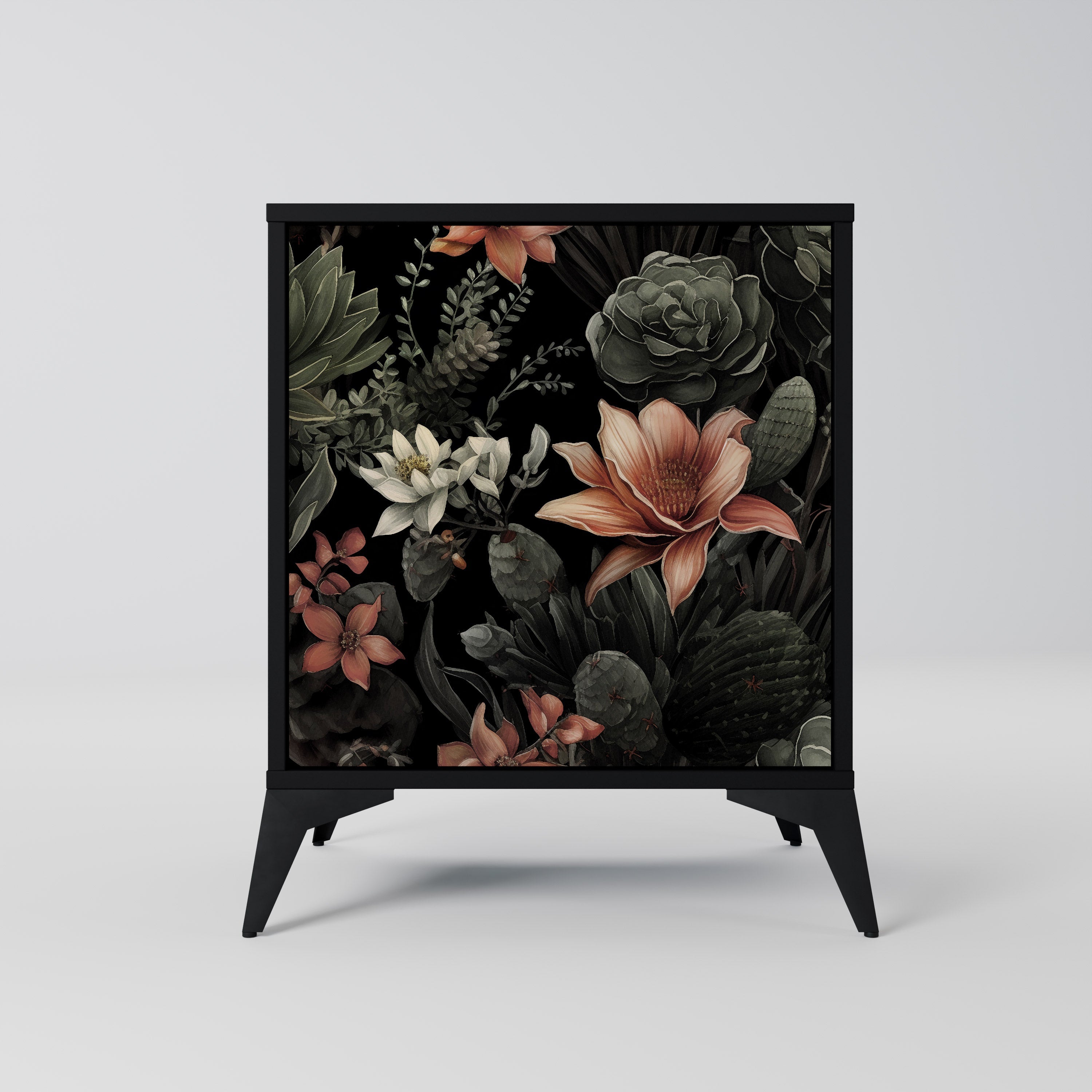 SECRET VERDURE Aparador de 1 Porta em Acabamento Preto