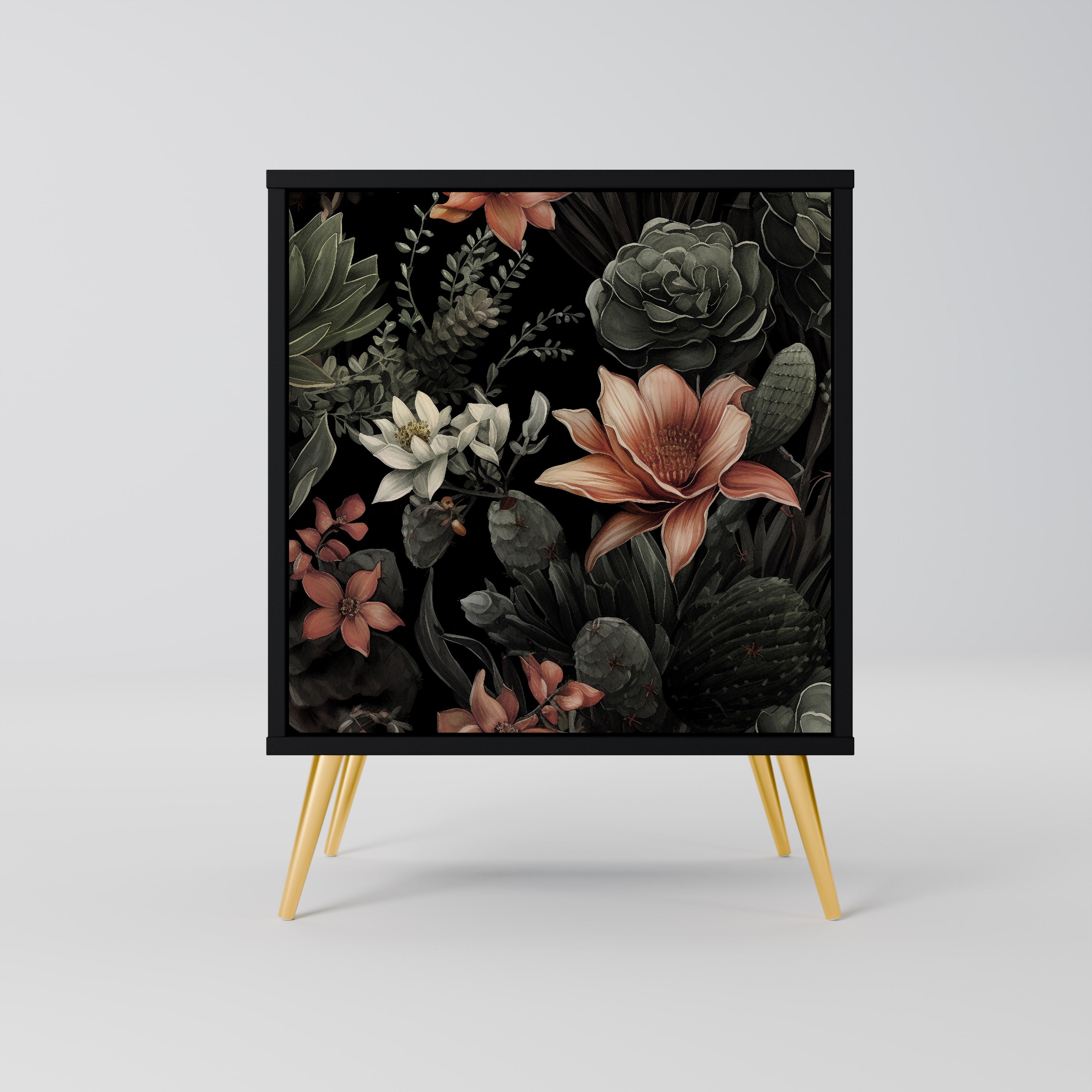 SECRET VERDURE Aparador de 1 Porta em Acabamento Preto