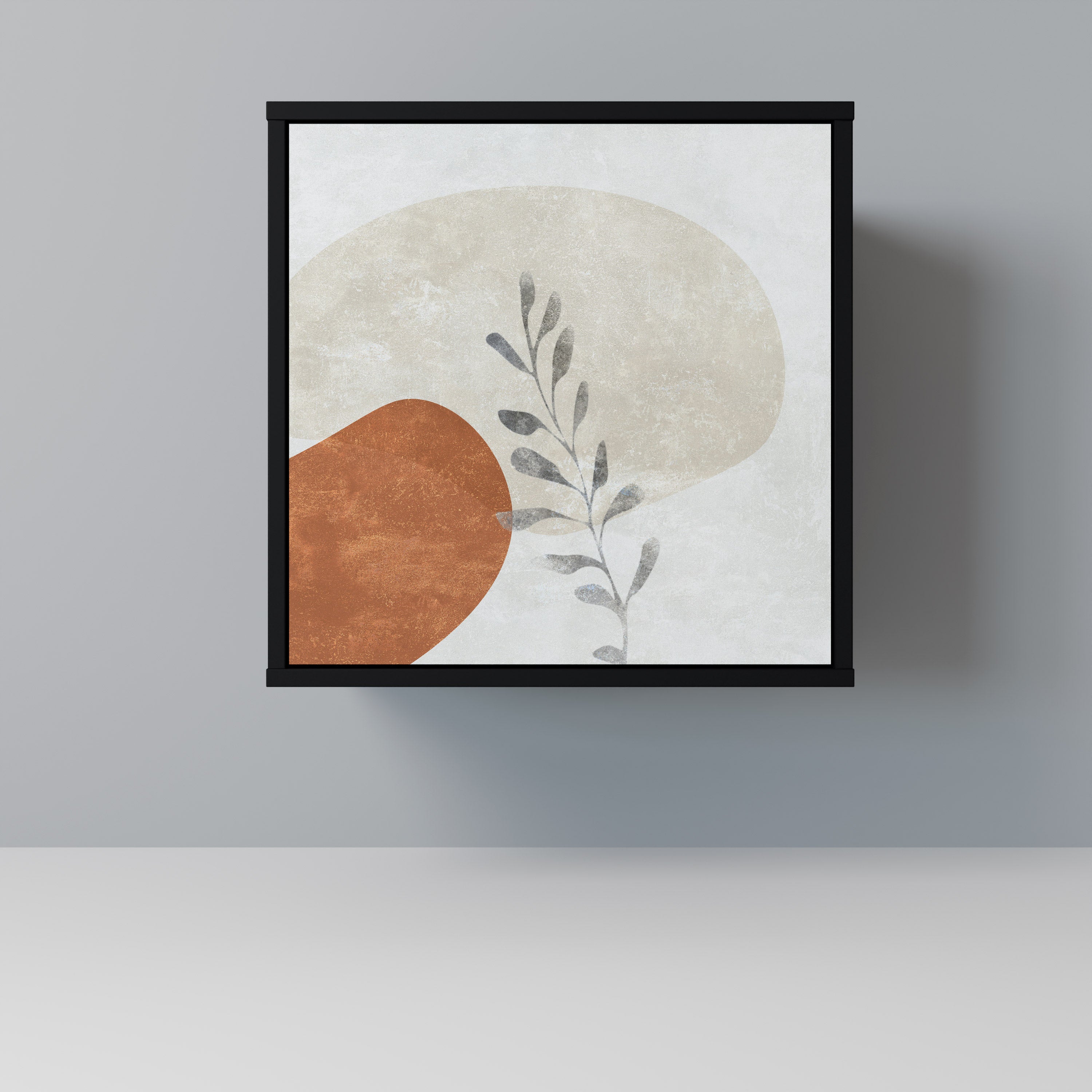 TRANQUIL TWIG Aparador de 1 Porta em Acabamento Preto