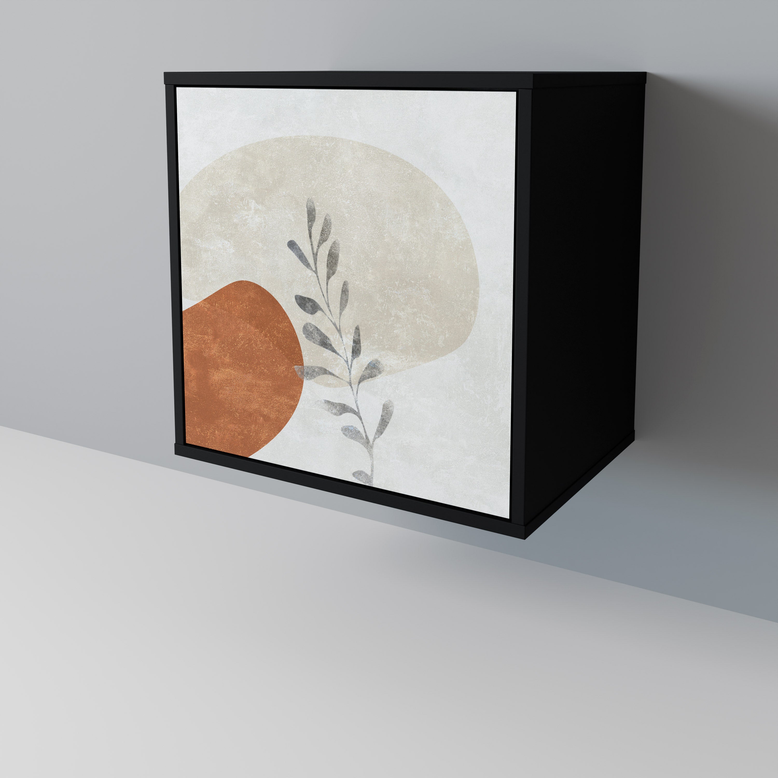 TRANQUIL TWIG Aparador de 1 Porta em Acabamento Preto