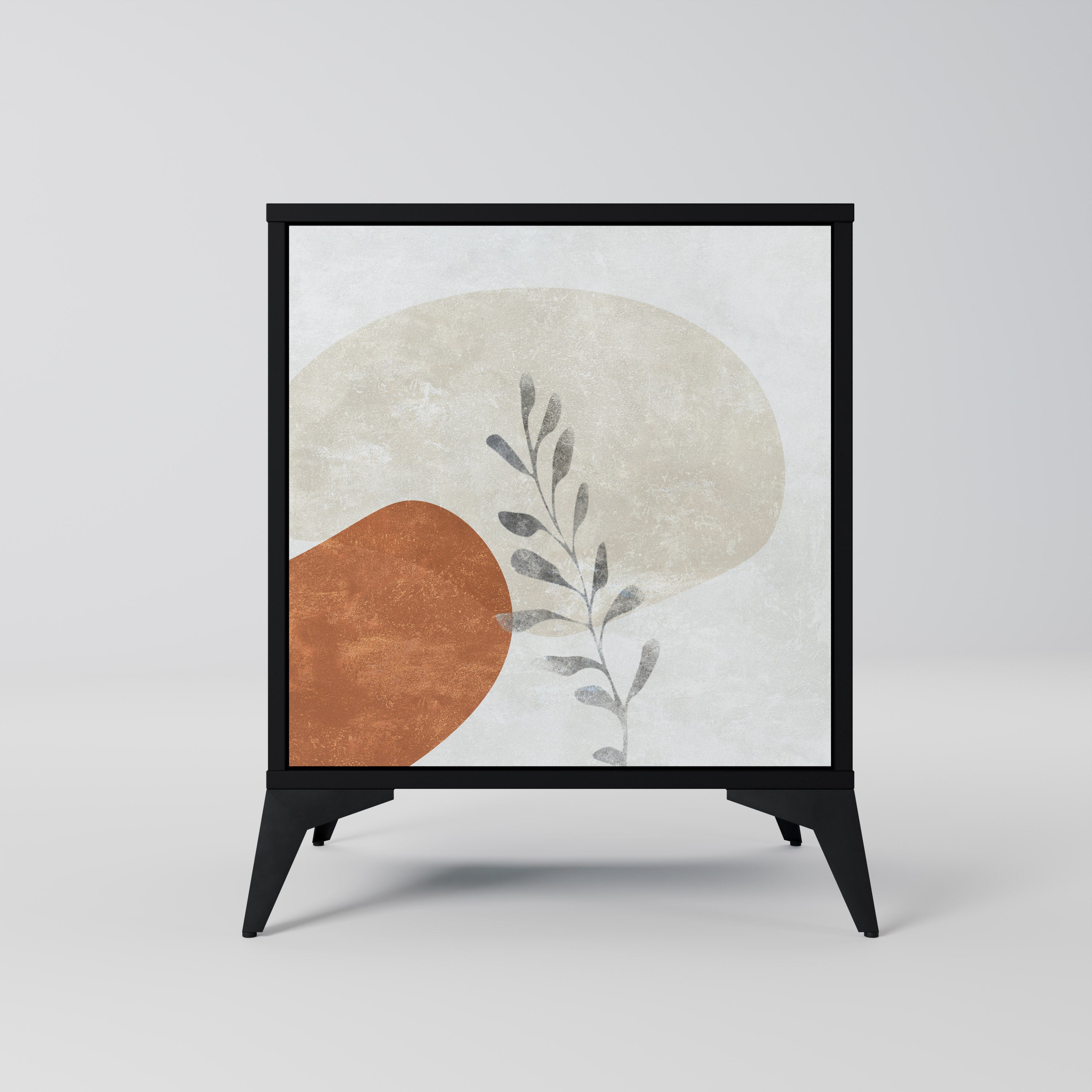 TRANQUIL TWIG Aparador de 1 Porta em Acabamento Preto