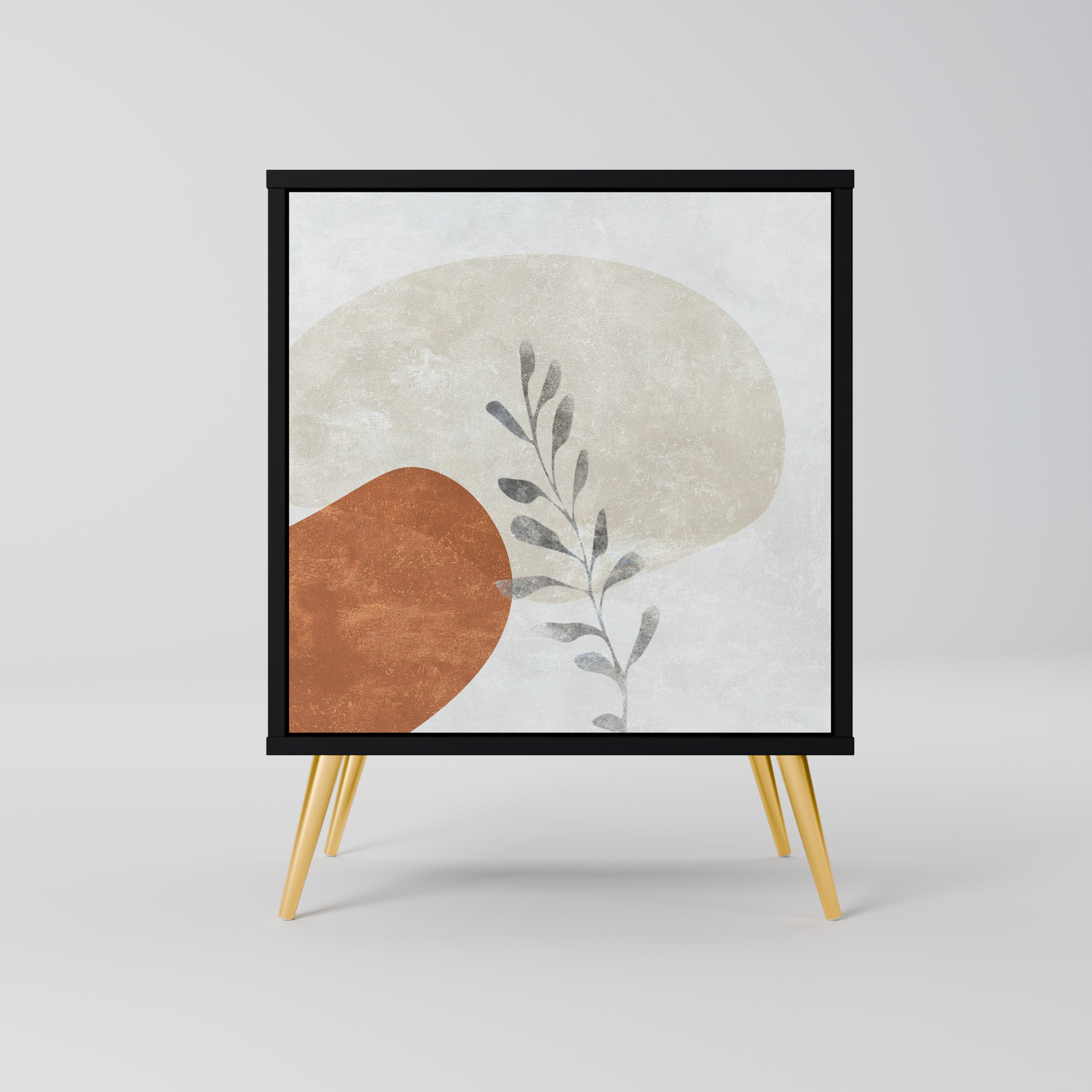 TRANQUIL TWIG Aparador de 1 Porta em Acabamento Preto