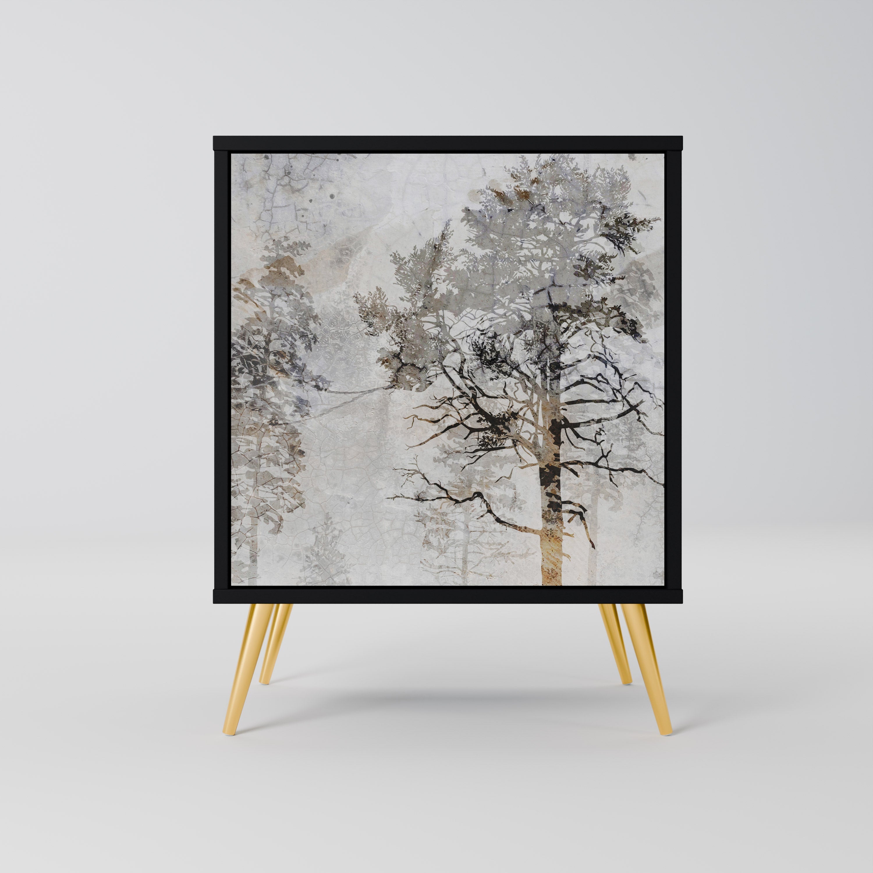 FADE IN THE TREES Aparador de 1 Porta em Acabamento Preto