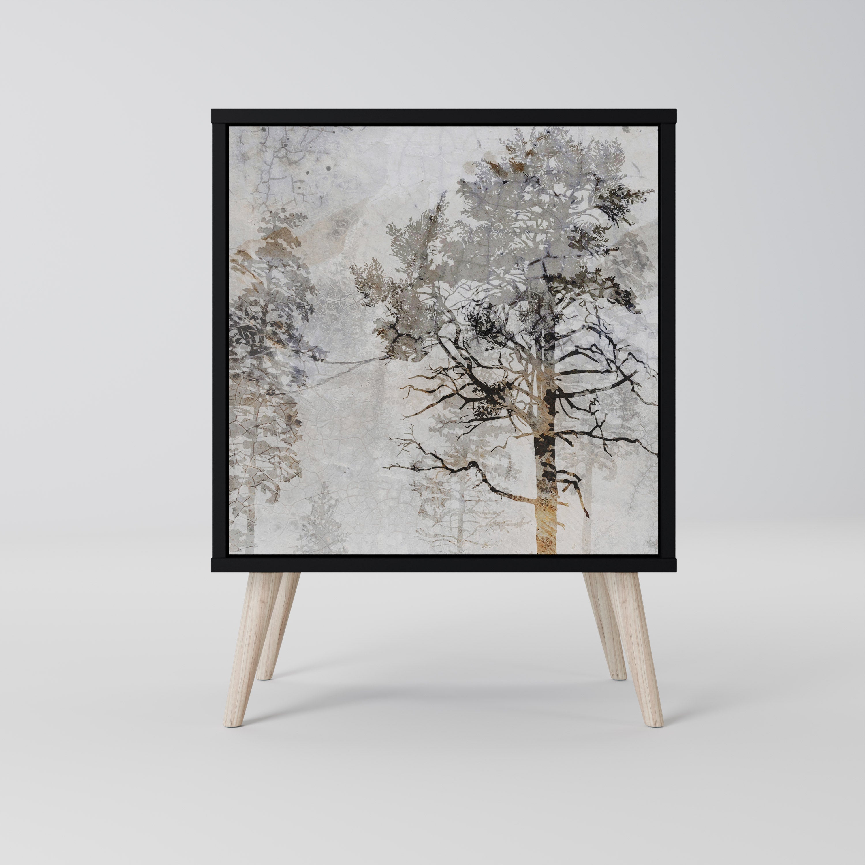 FADE IN THE TREES Aparador de 1 Porta em Acabamento Preto