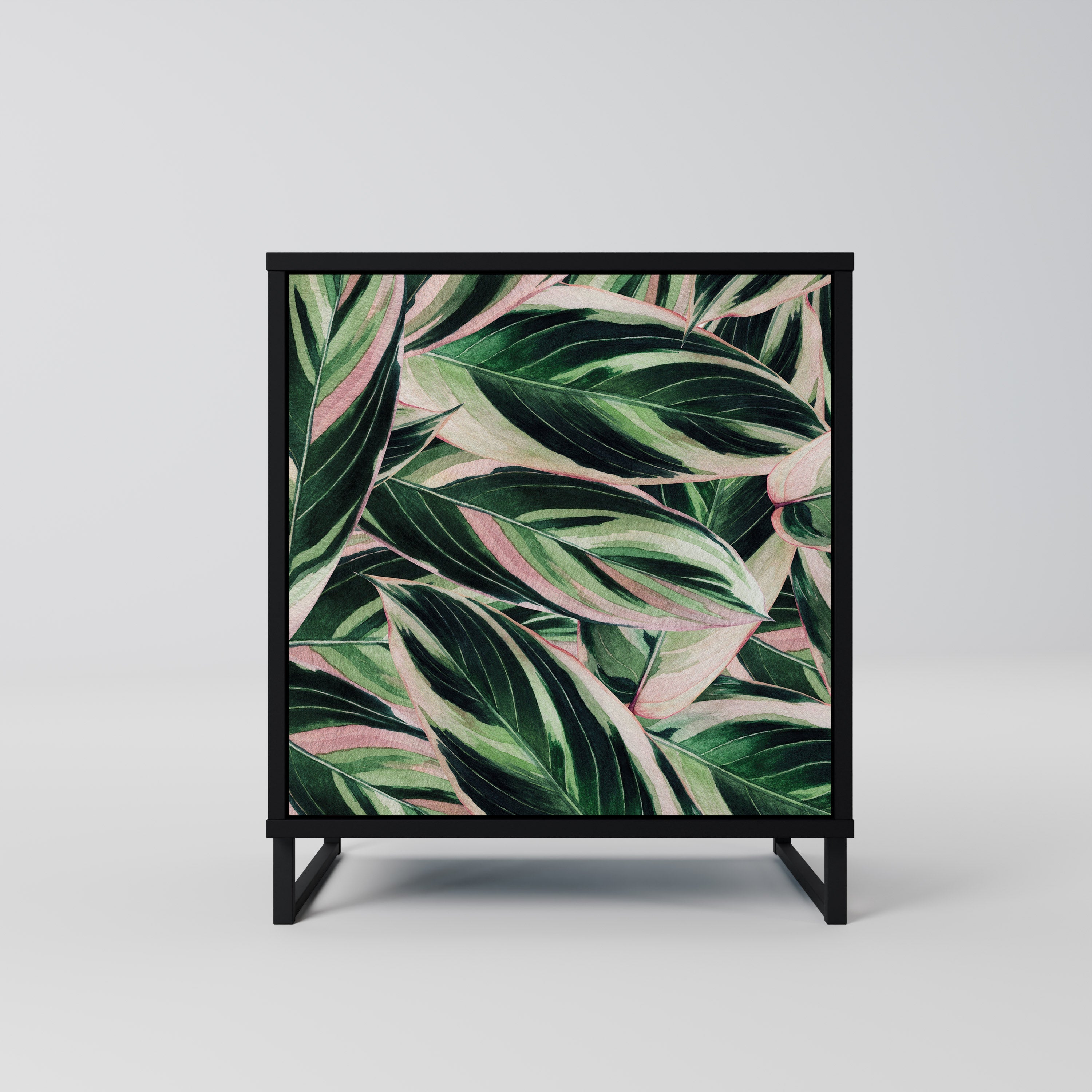 EERIE STROMANTHE Aparador de 1 Porta em Acabamento Preto