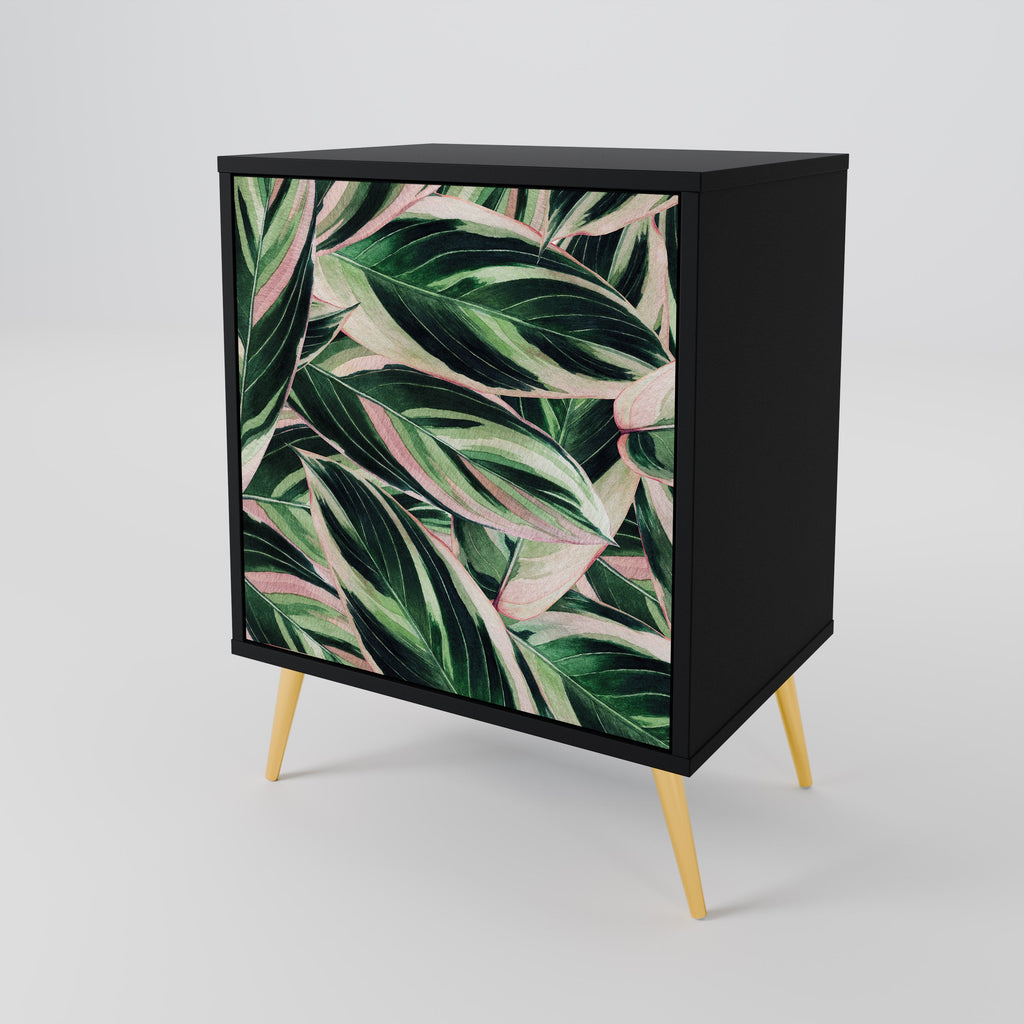 EERIE STROMANTHE Aparador de 1 Porta em Acabamento Preto