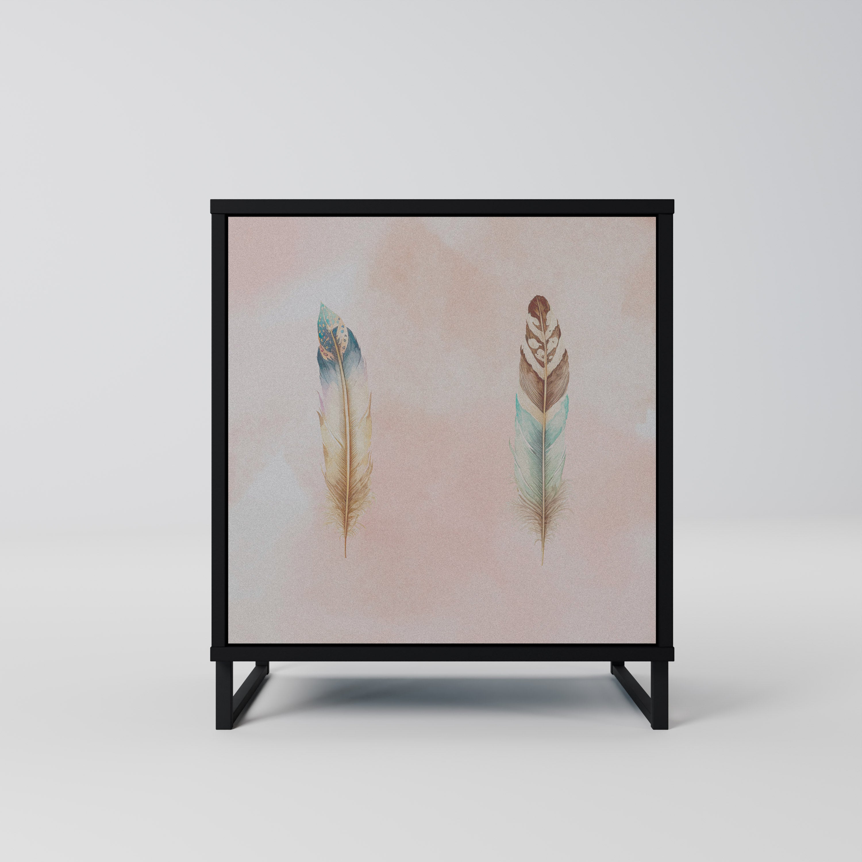 THE DELIQUESCE Aparador de 1 Porta em Acabamento Preto