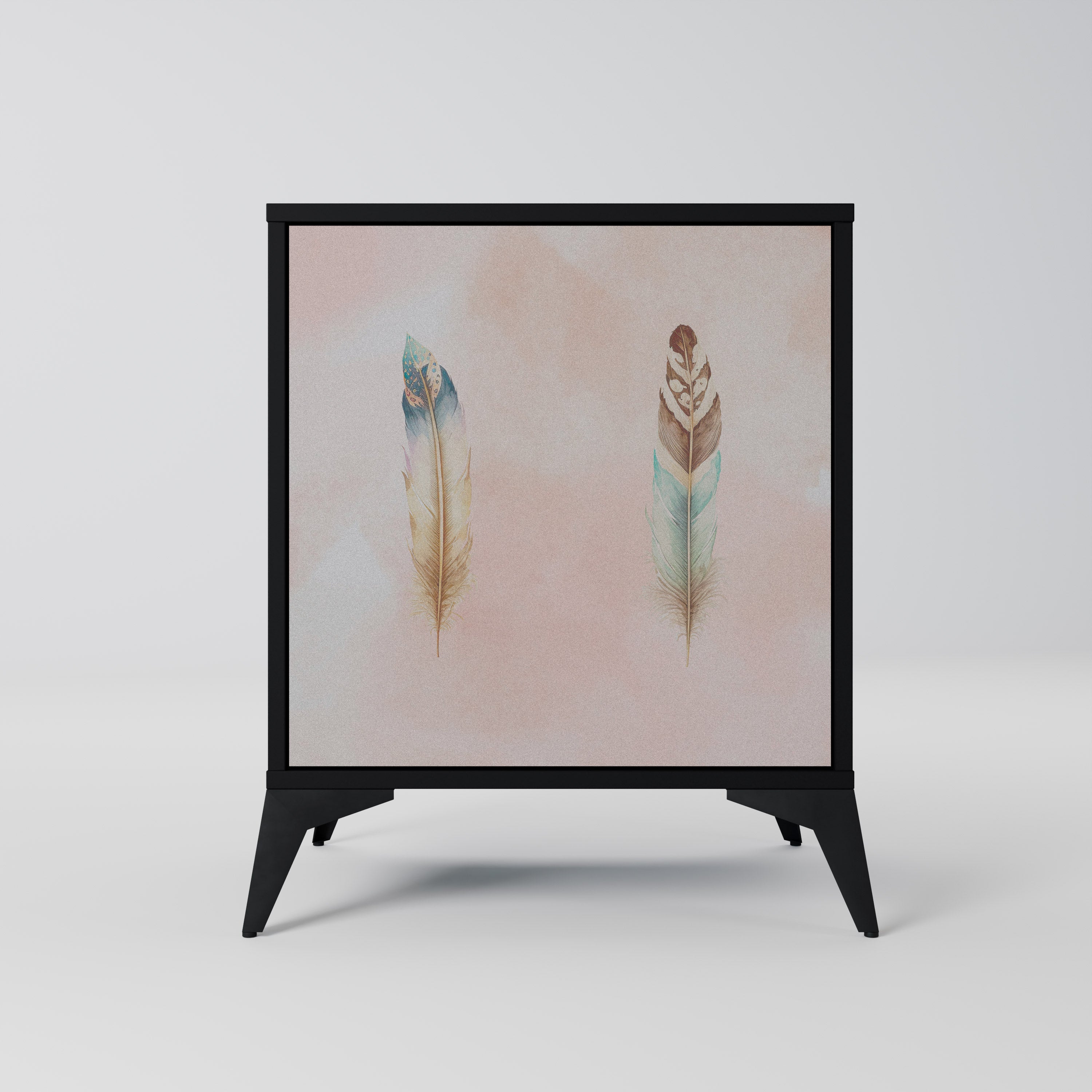 THE DELIQUESCE Aparador de 1 Porta em Acabamento Preto