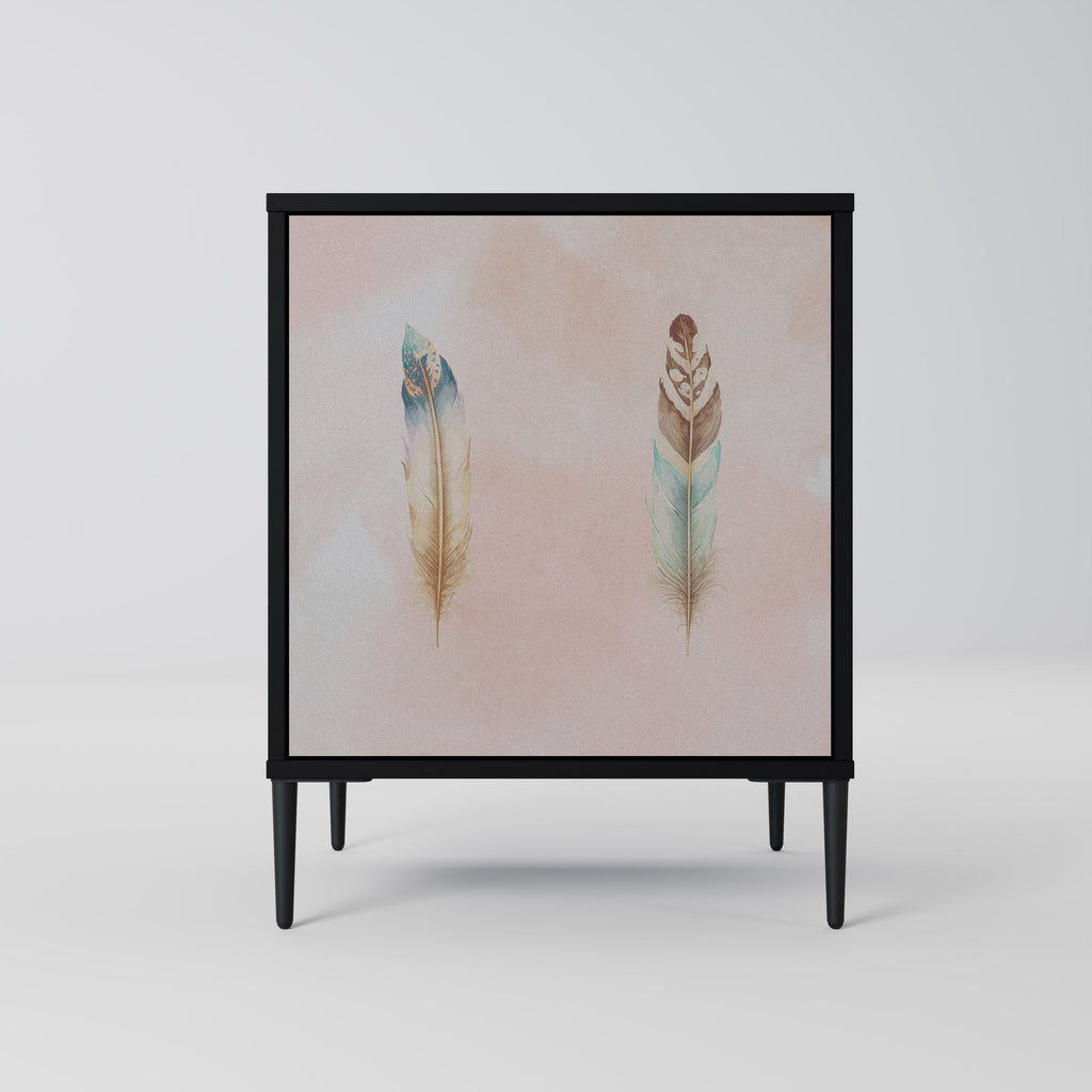 THE DELIQUESCE Aparador de 1 Porta em Acabamento Preto