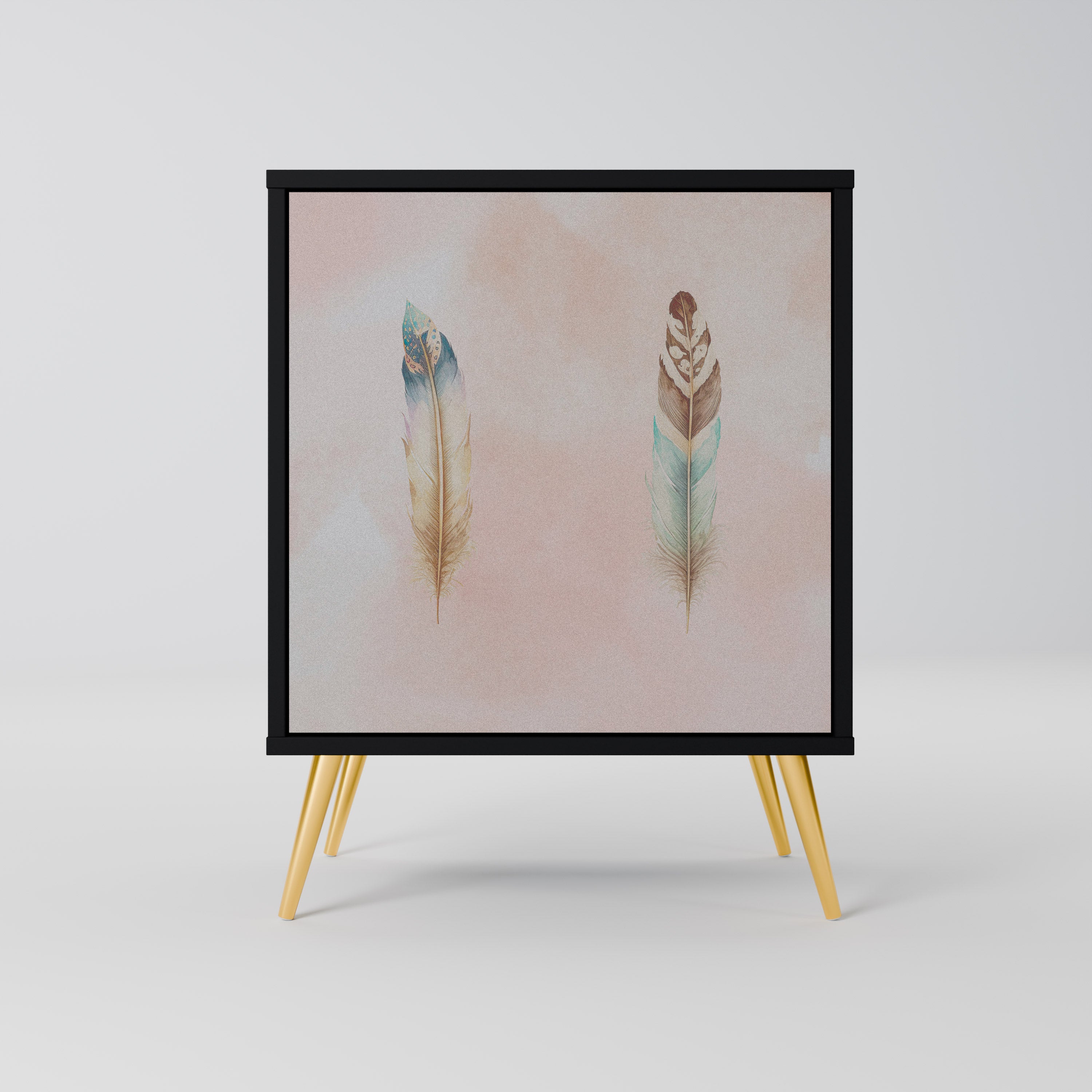 THE DELIQUESCE Aparador de 1 Porta em Acabamento Preto