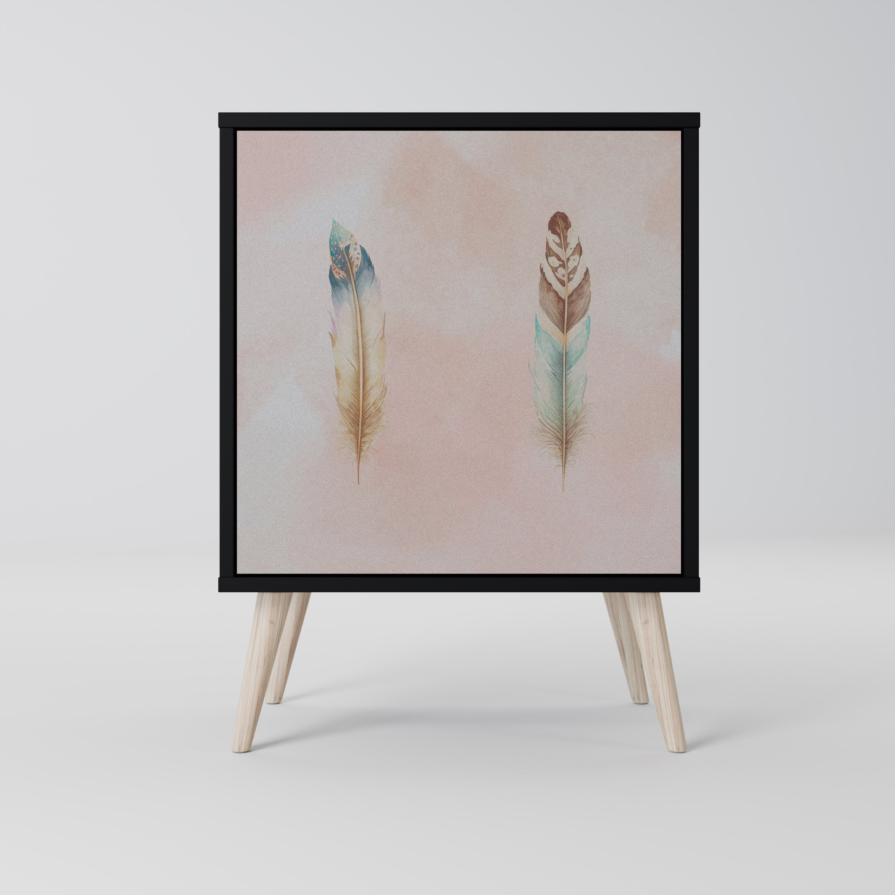 THE DELIQUESCE Aparador de 1 Porta em Acabamento Preto