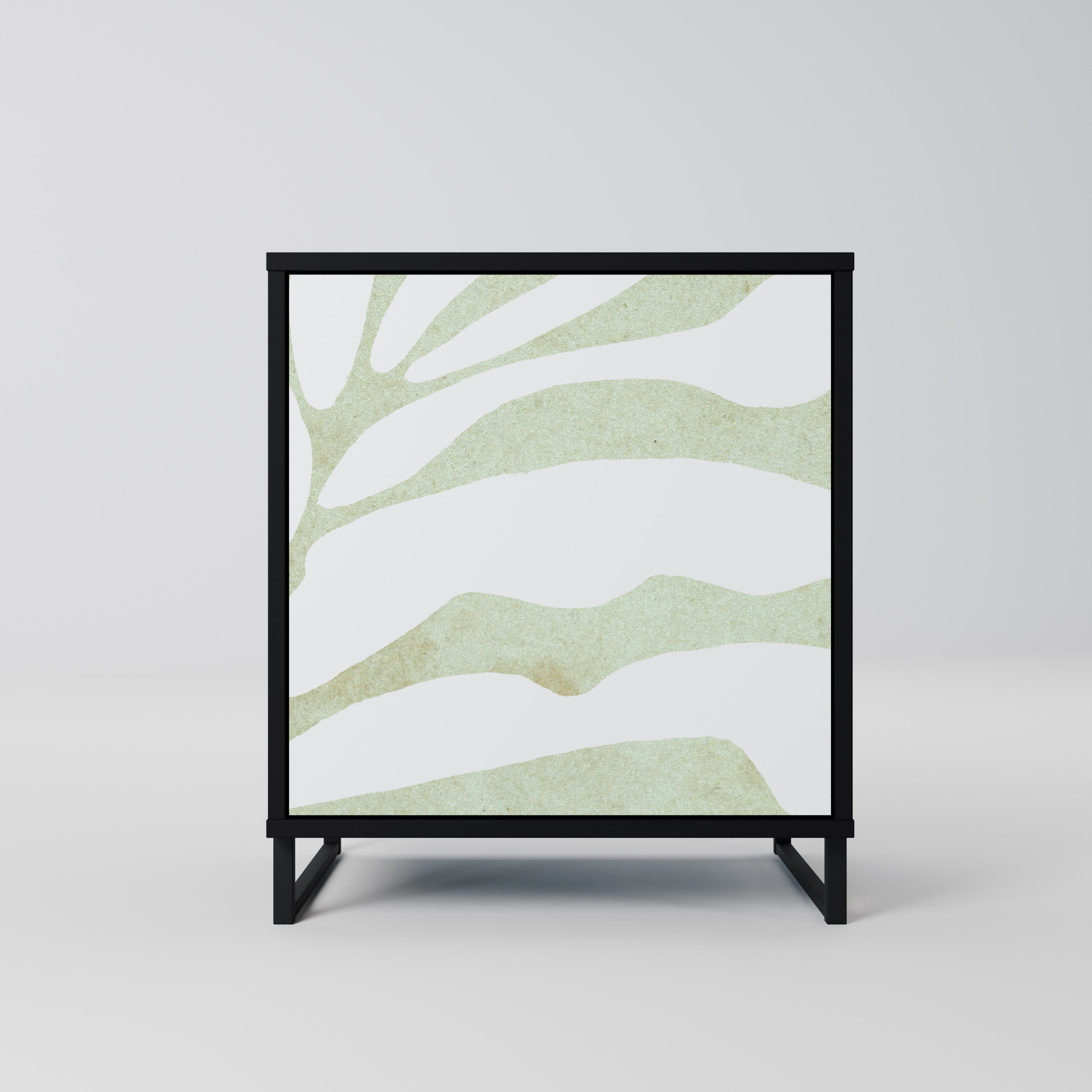 BOTANICAL SPARK Aparador de 1 Porta em Acabamento Preto