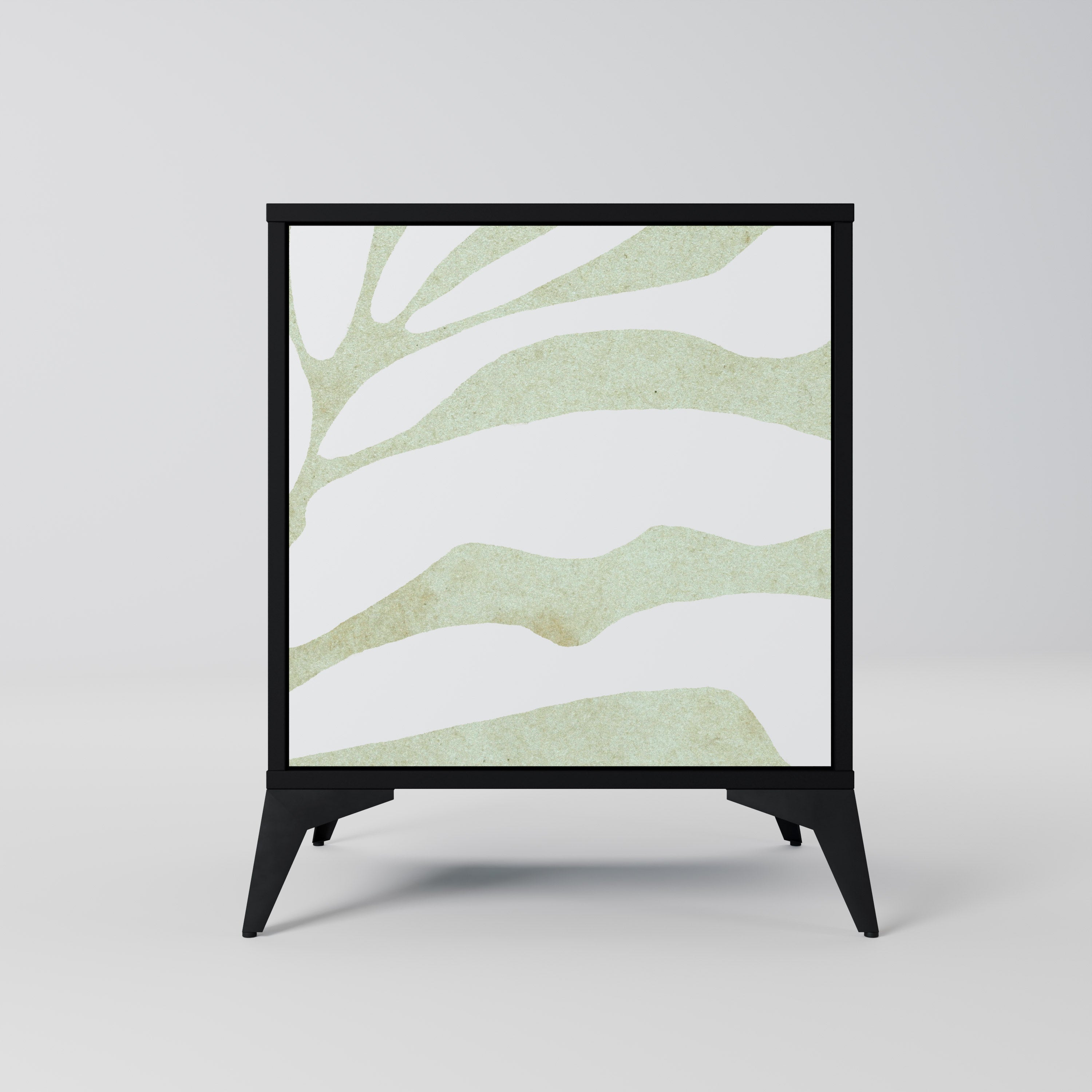 BOTANICAL SPARK Aparador de 1 Porta em Acabamento Preto