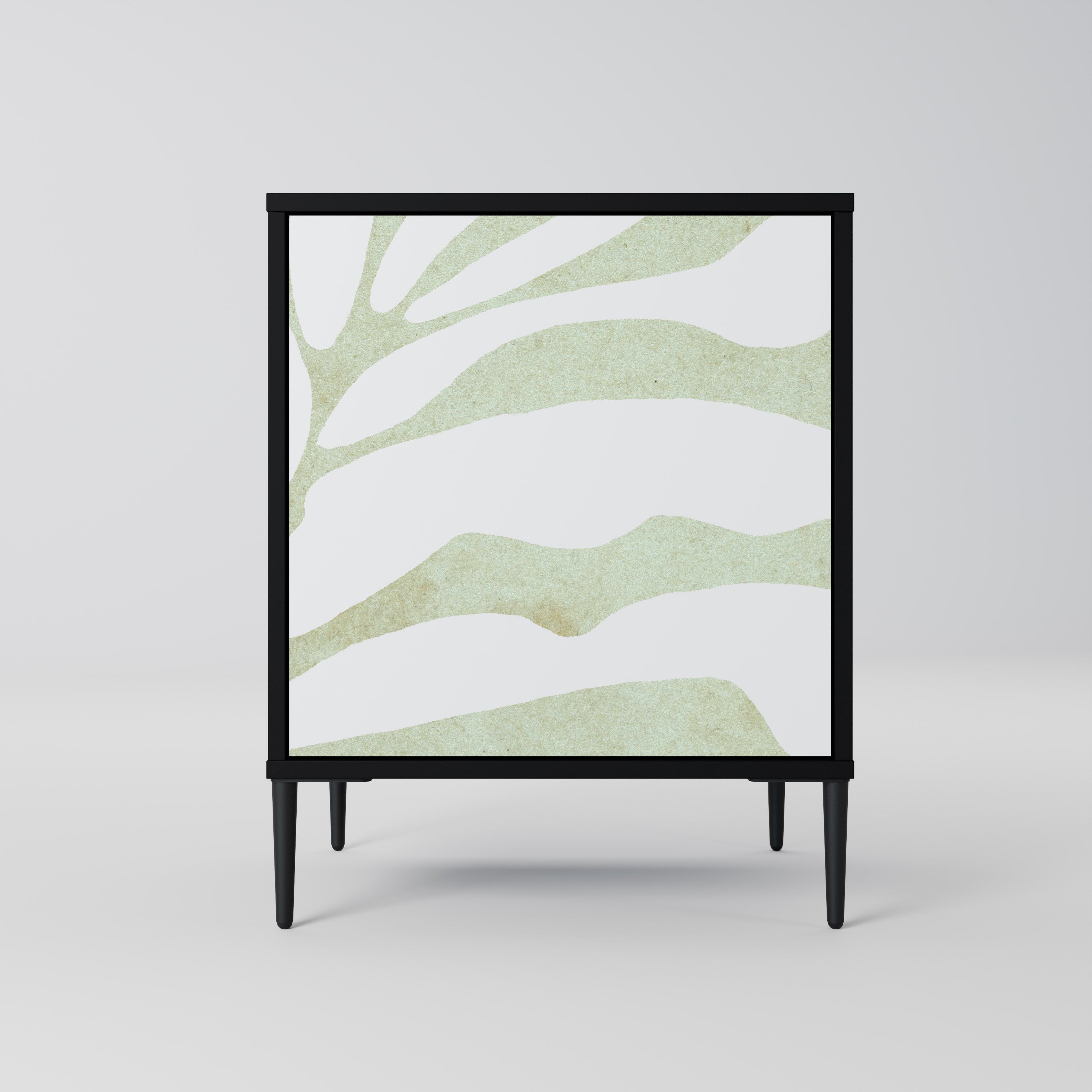 BOTANICAL SPARK Aparador de 1 Porta em Acabamento Preto