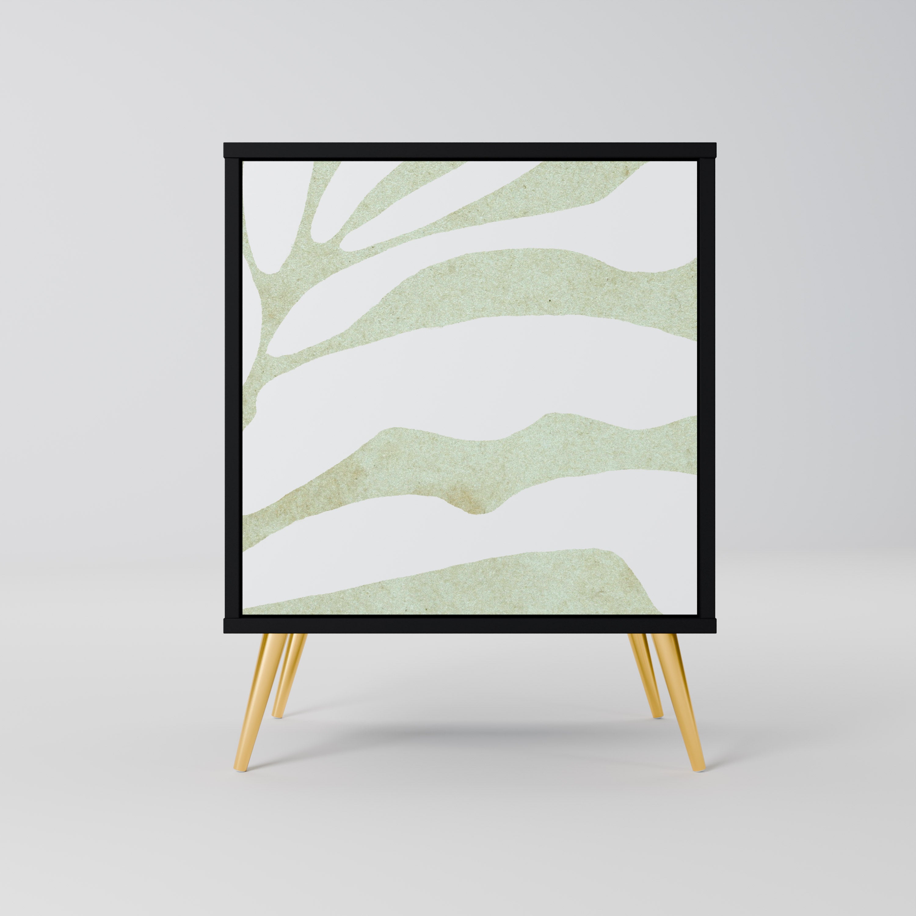 BOTANICAL SPARK Aparador de 1 Porta em Acabamento Preto