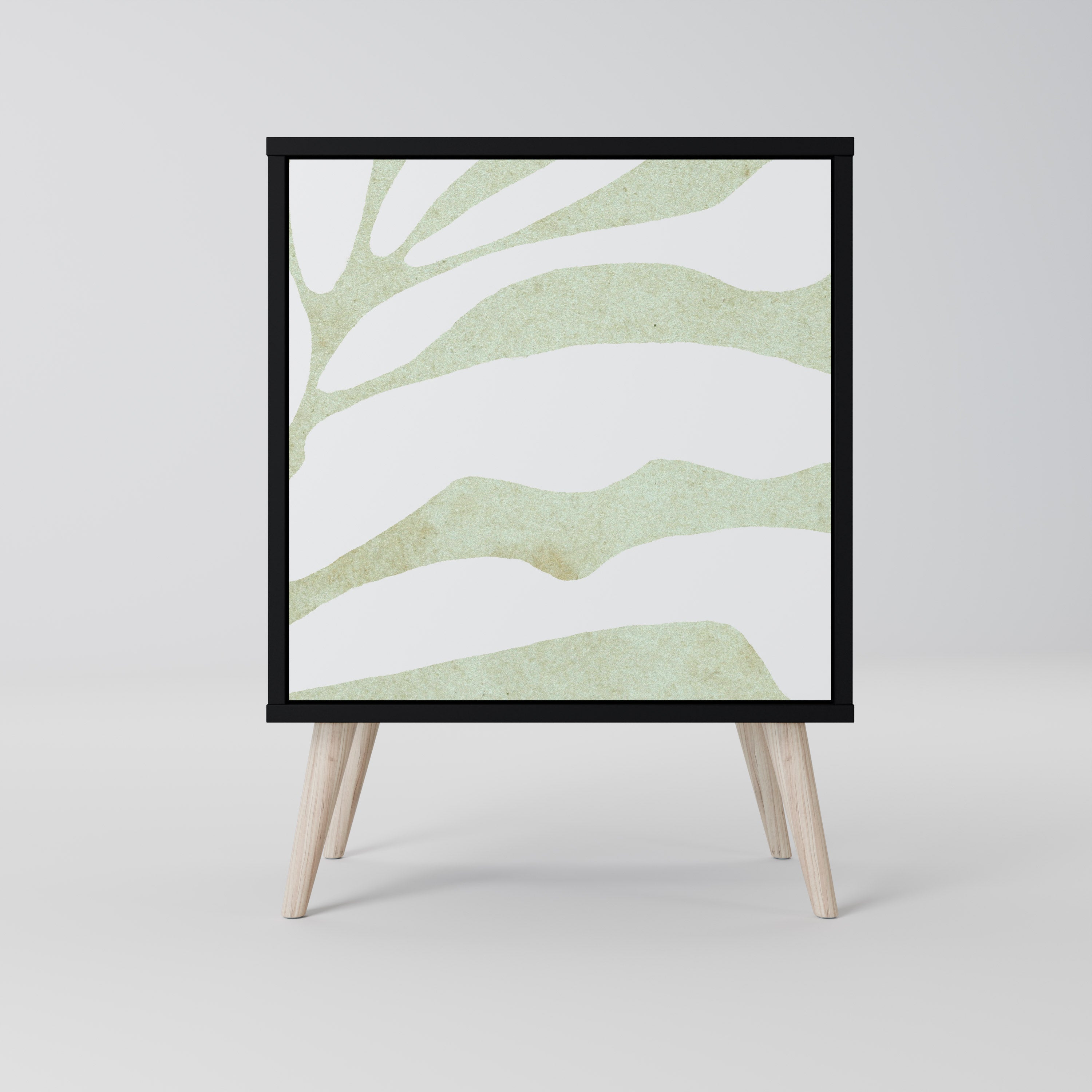 BOTANICAL SPARK Aparador de 1 Porta em Acabamento Preto