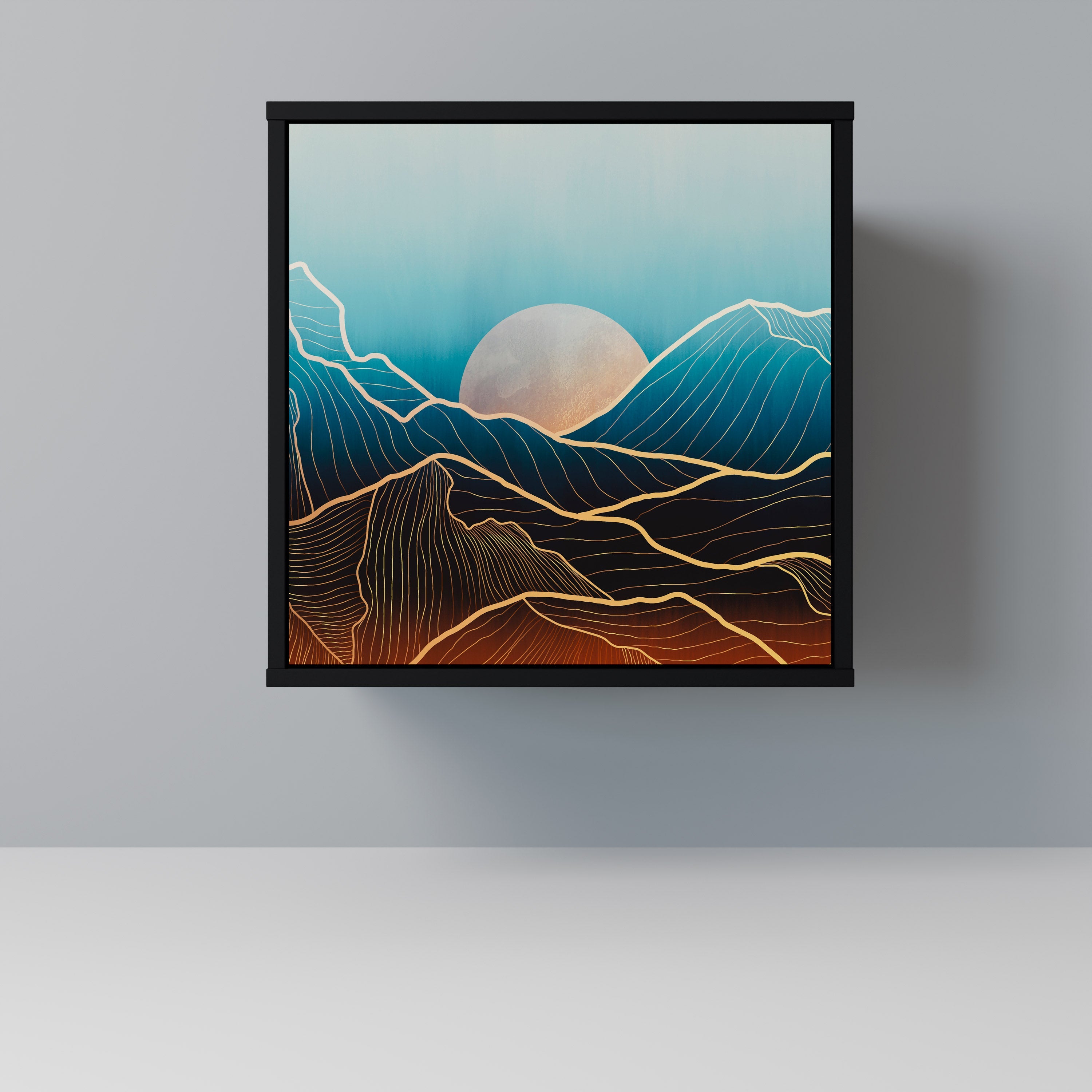 LUNAR SECRETS Aparador de 1 Porta em Acabamento Preto