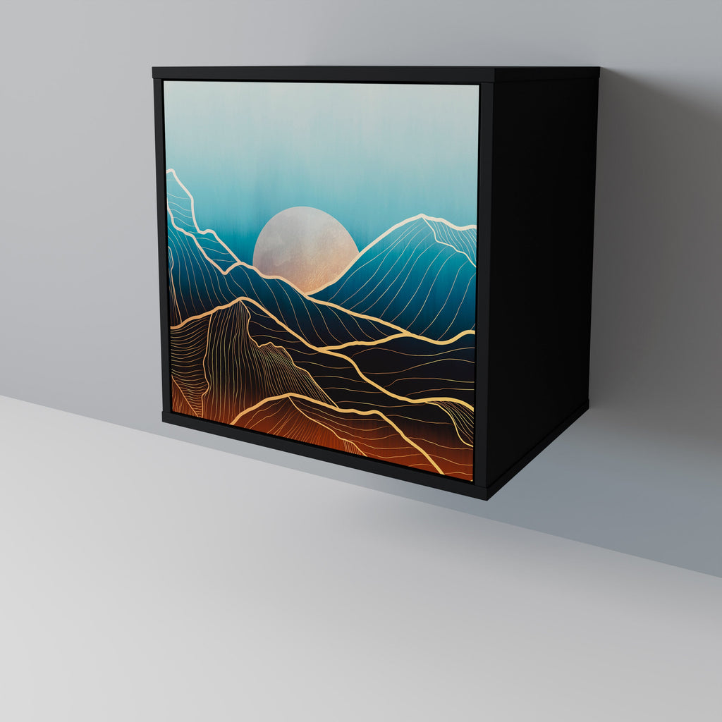 LUNAR SECRETS Aparador de 1 Porta em Acabamento Preto