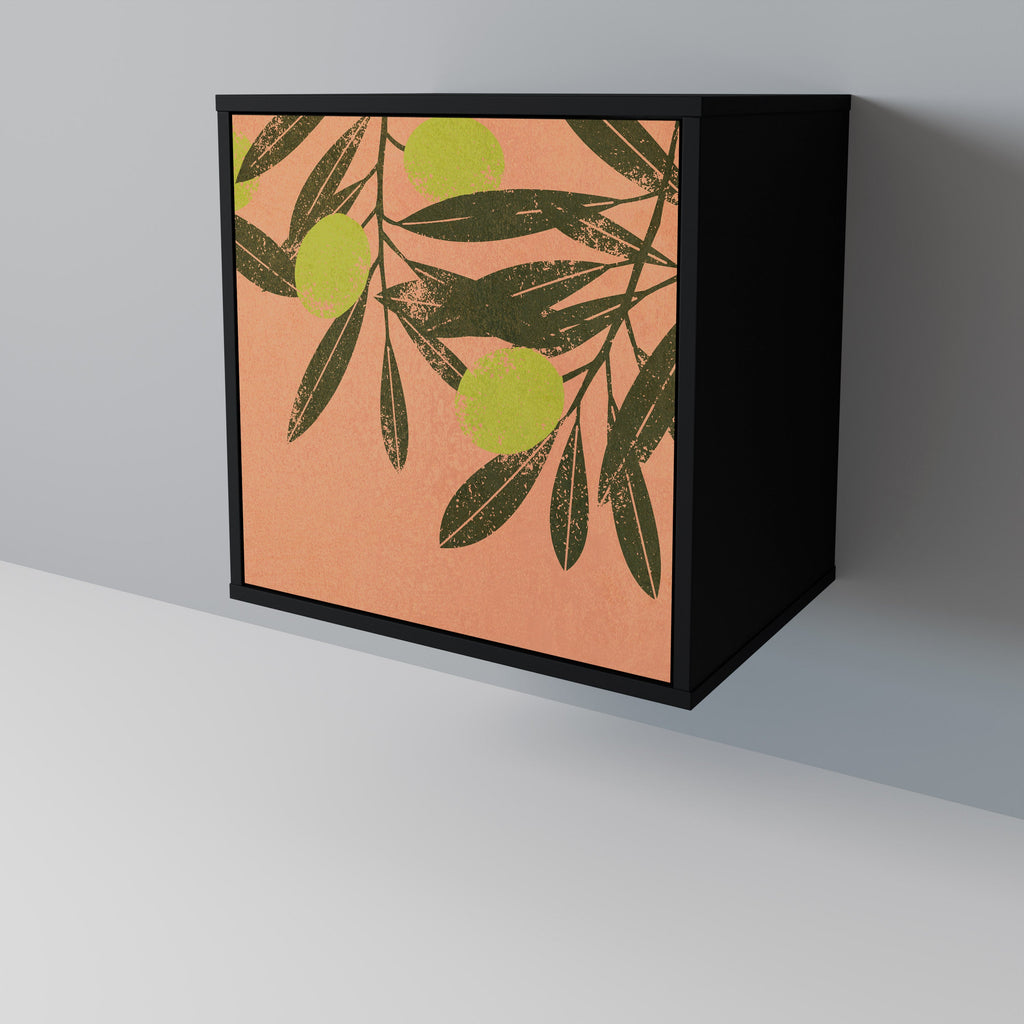 JUICY OLIVES Aparador de 1 Porta em Acabamento Preto