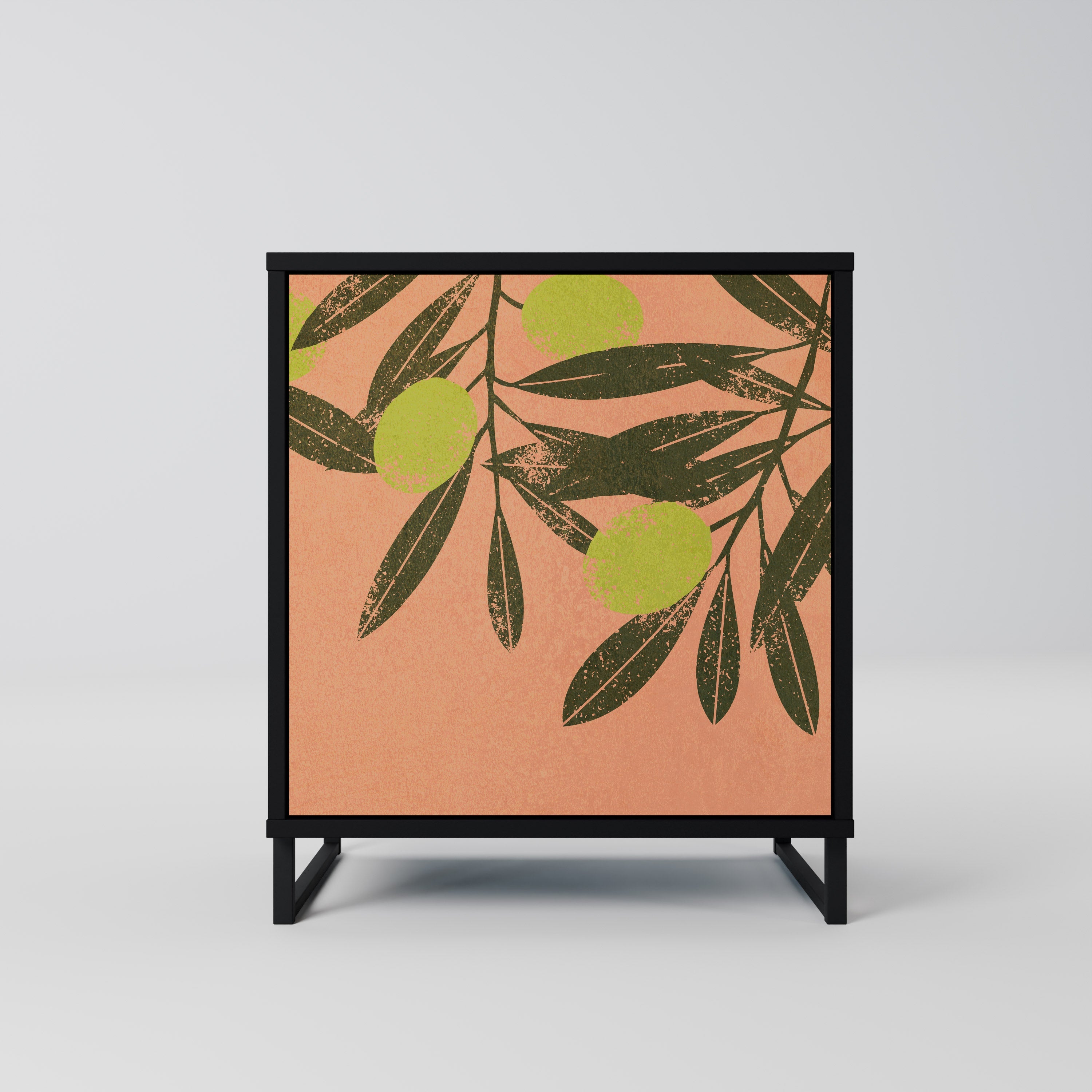 JUICY OLIVES Aparador de 1 Porta em Acabamento Preto