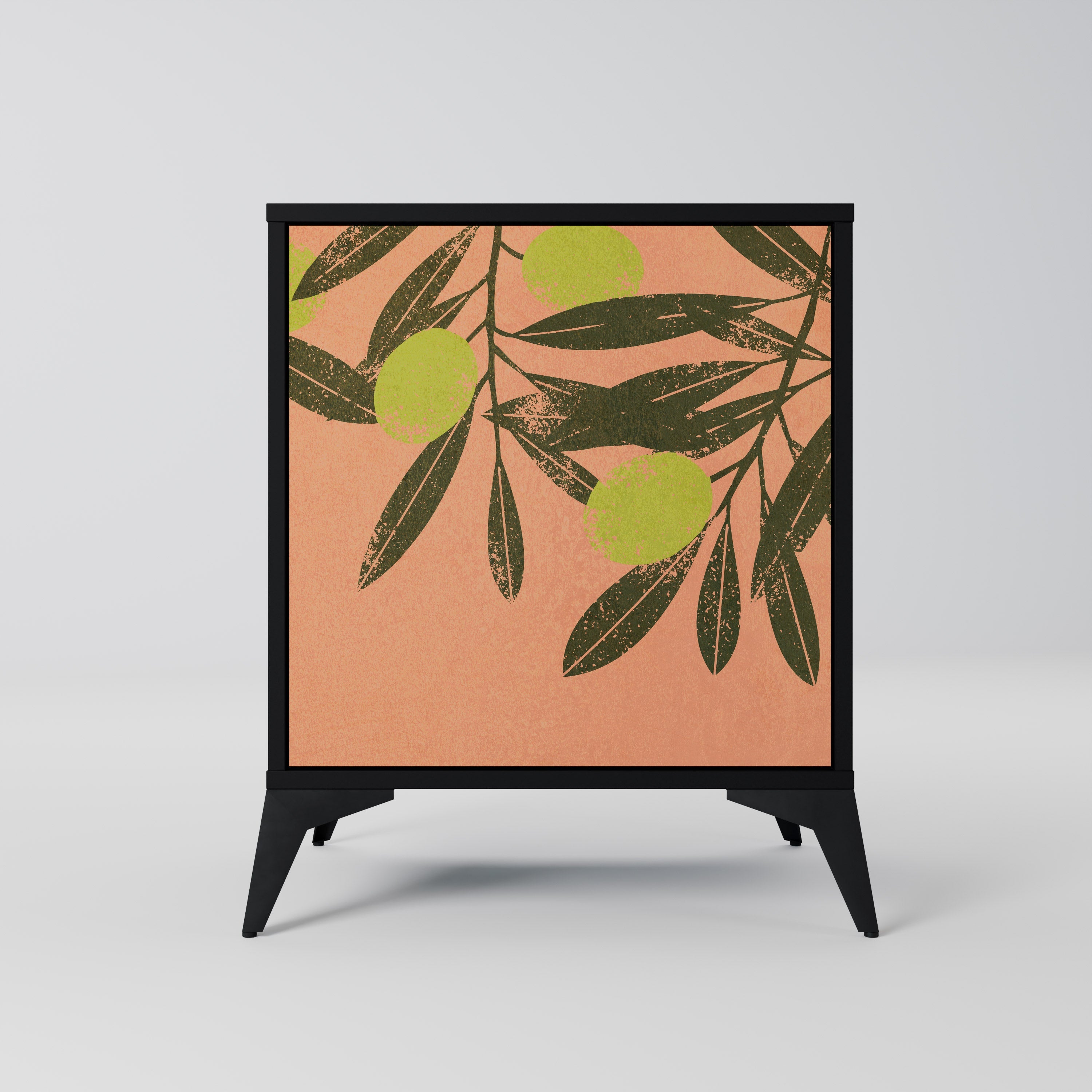 JUICY OLIVES Aparador de 1 Porta em Acabamento Preto