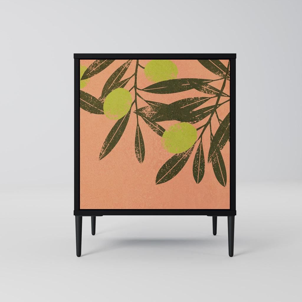 JUICY OLIVES Aparador de 1 Porta em Acabamento Preto