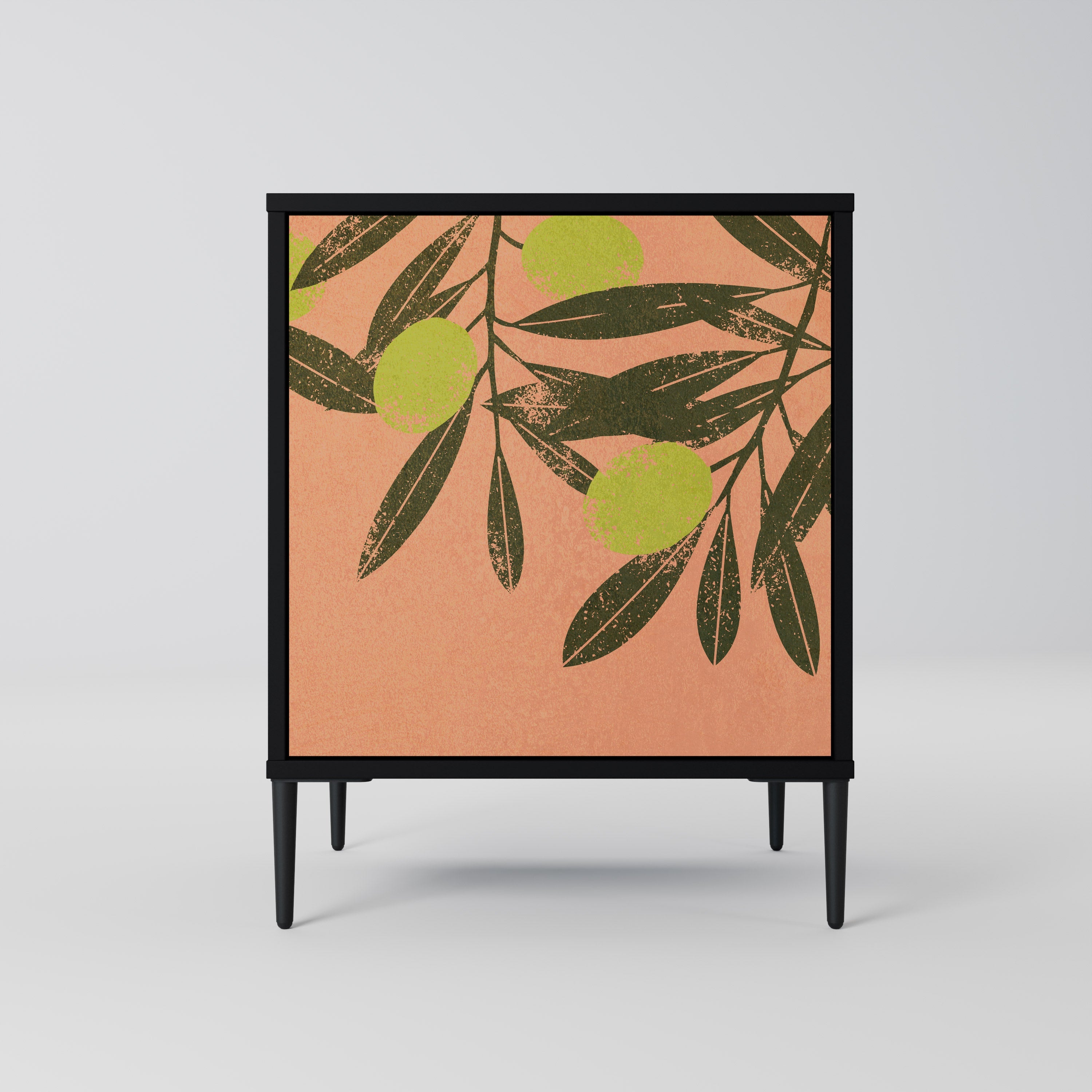 JUICY OLIVES Aparador de 1 Porta em Acabamento Preto