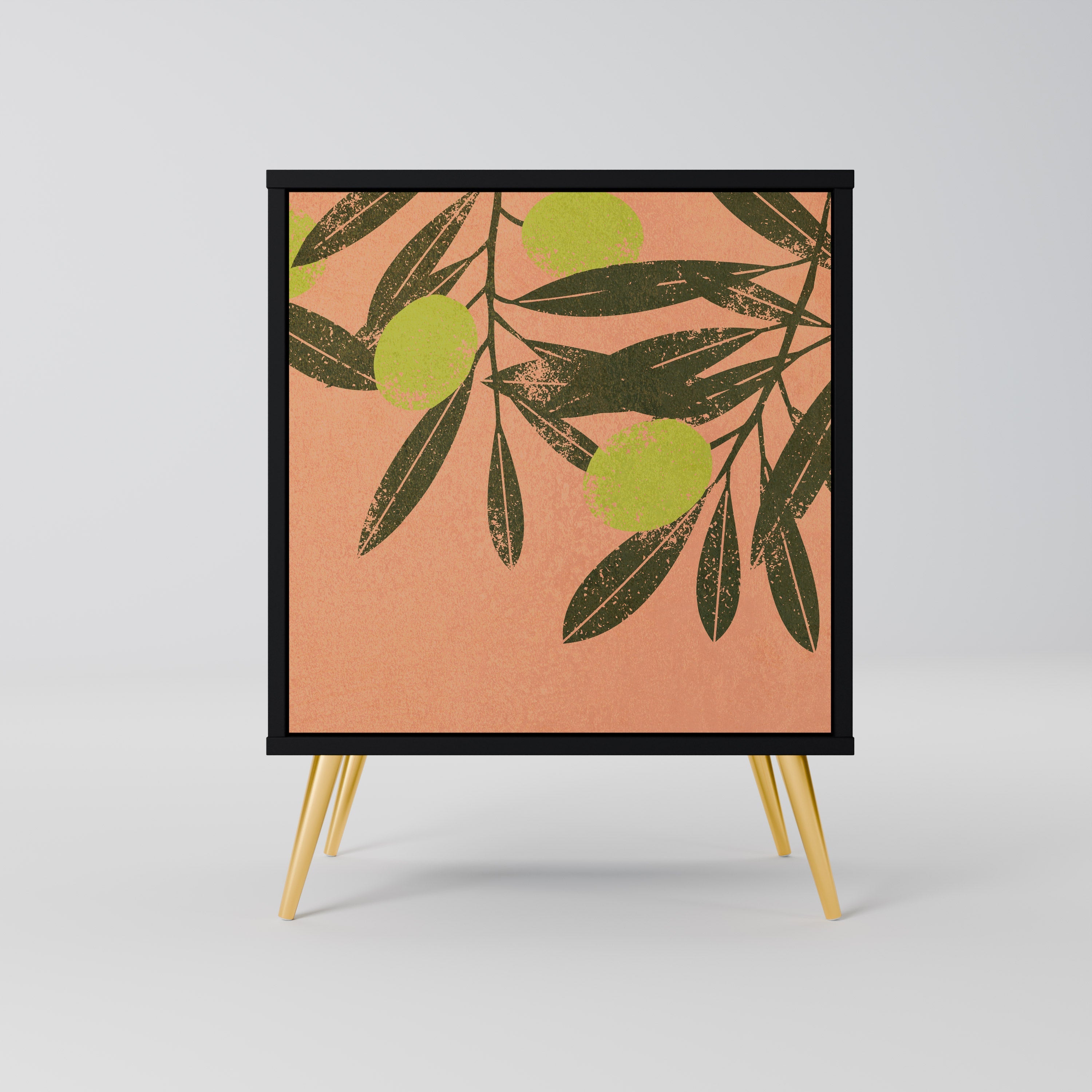 JUICY OLIVES Aparador de 1 Porta em Acabamento Preto