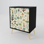 PALM SPRING Aparador de 1 Porta em Acabamento Preto