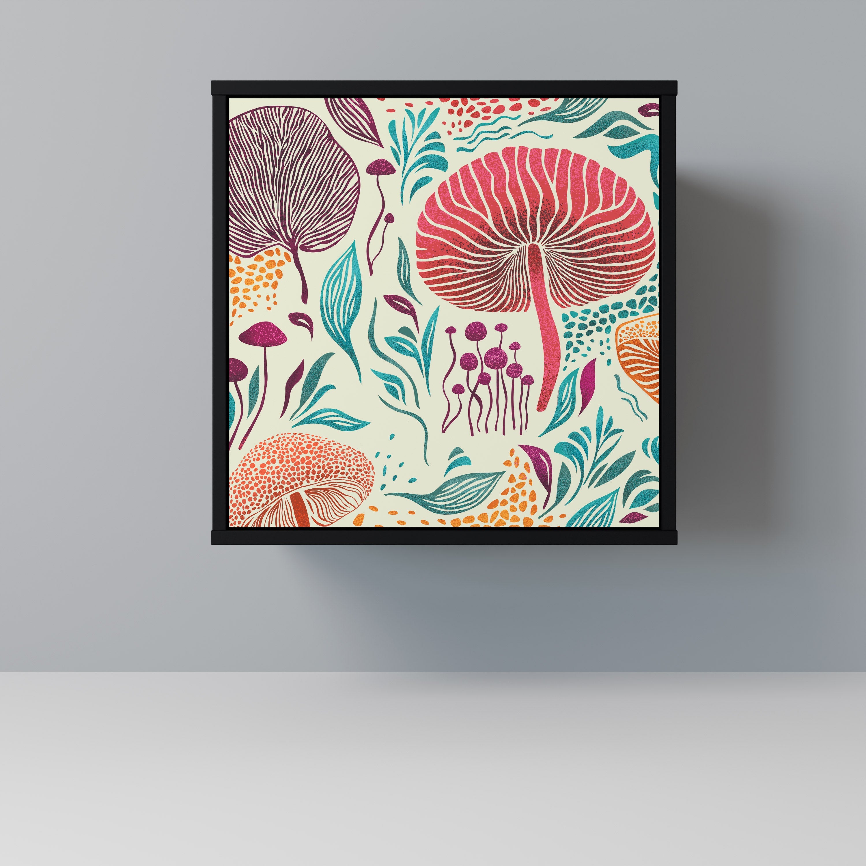 FUNGUS FANTASY Aparador de 1 Porta em Acabamento Preto